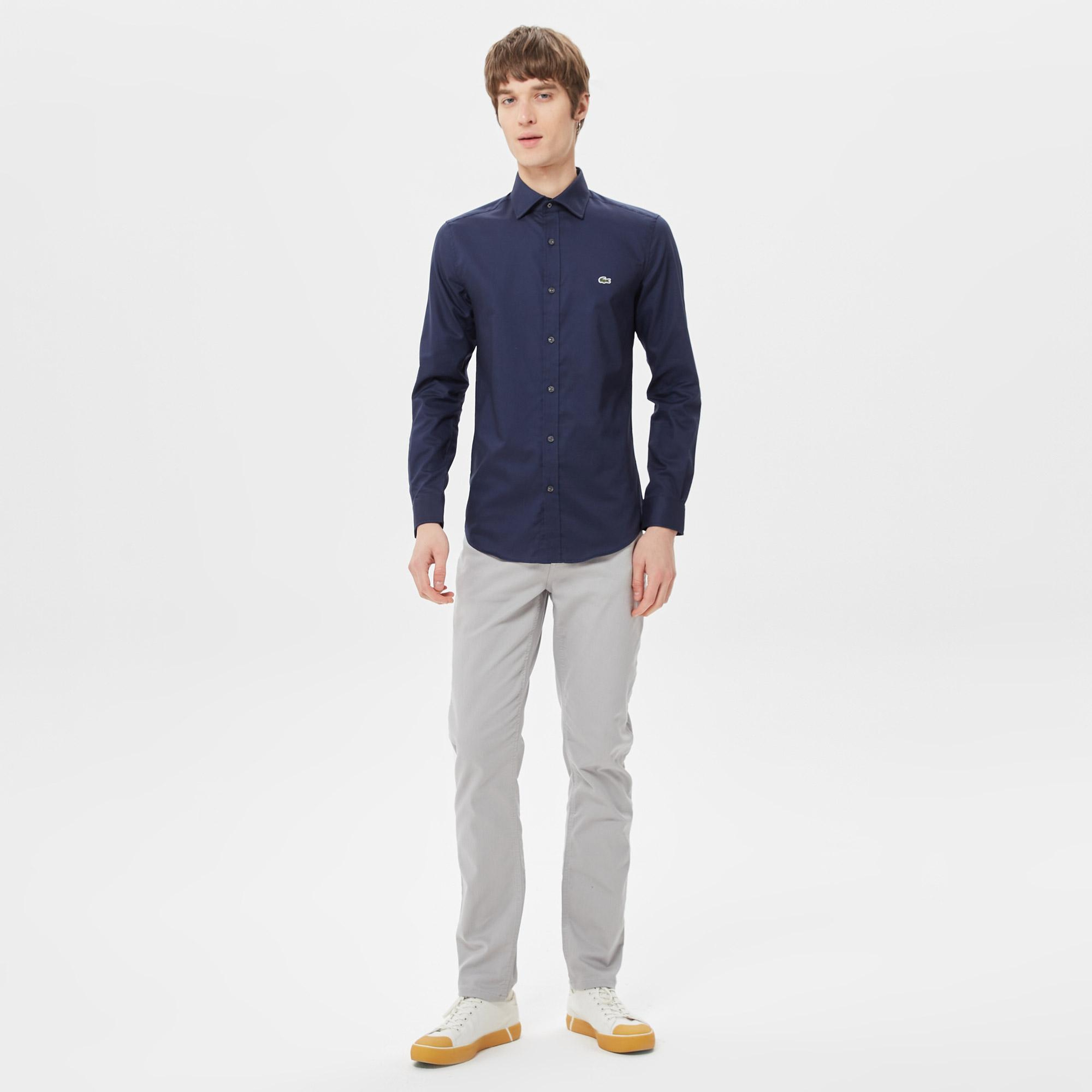 Lacoste Erkek Slim Fit Lacivert Gömlek