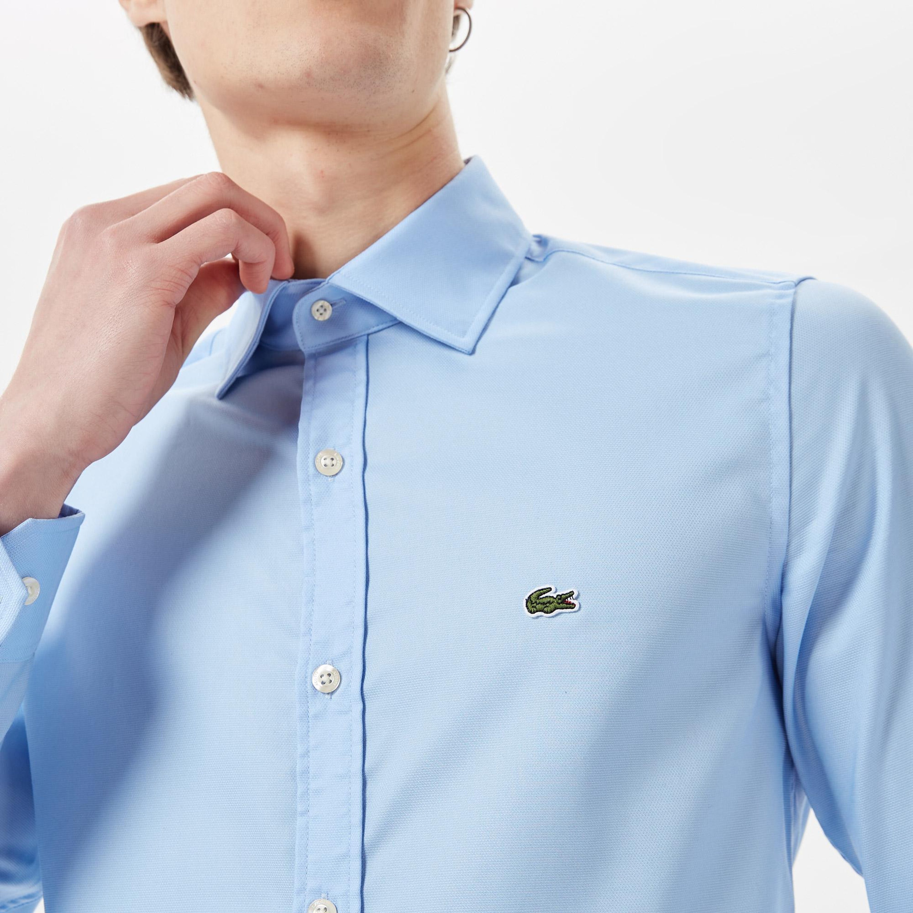 Lacoste Erkek Slim Fit Açık Mavi Gömlek