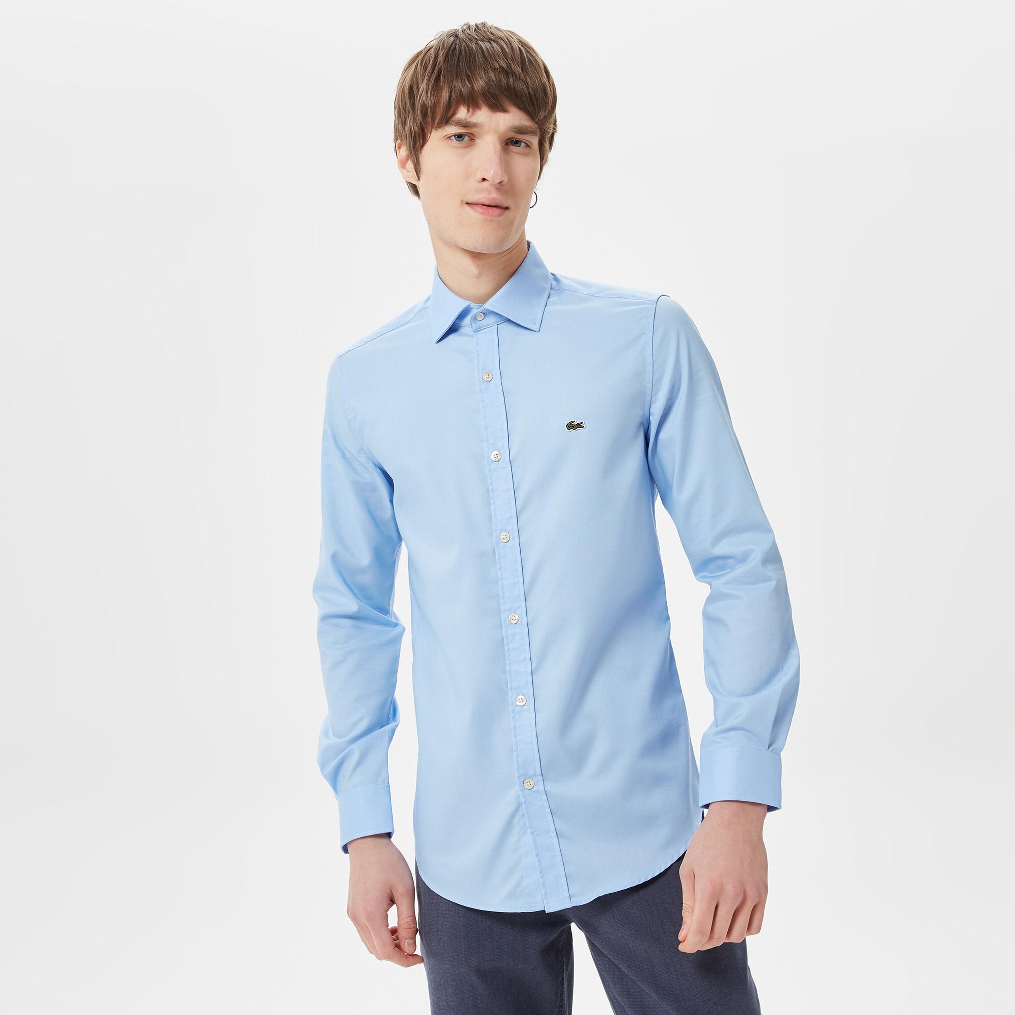 Lacoste Erkek Slim Fit Açık Mavi Gömlek