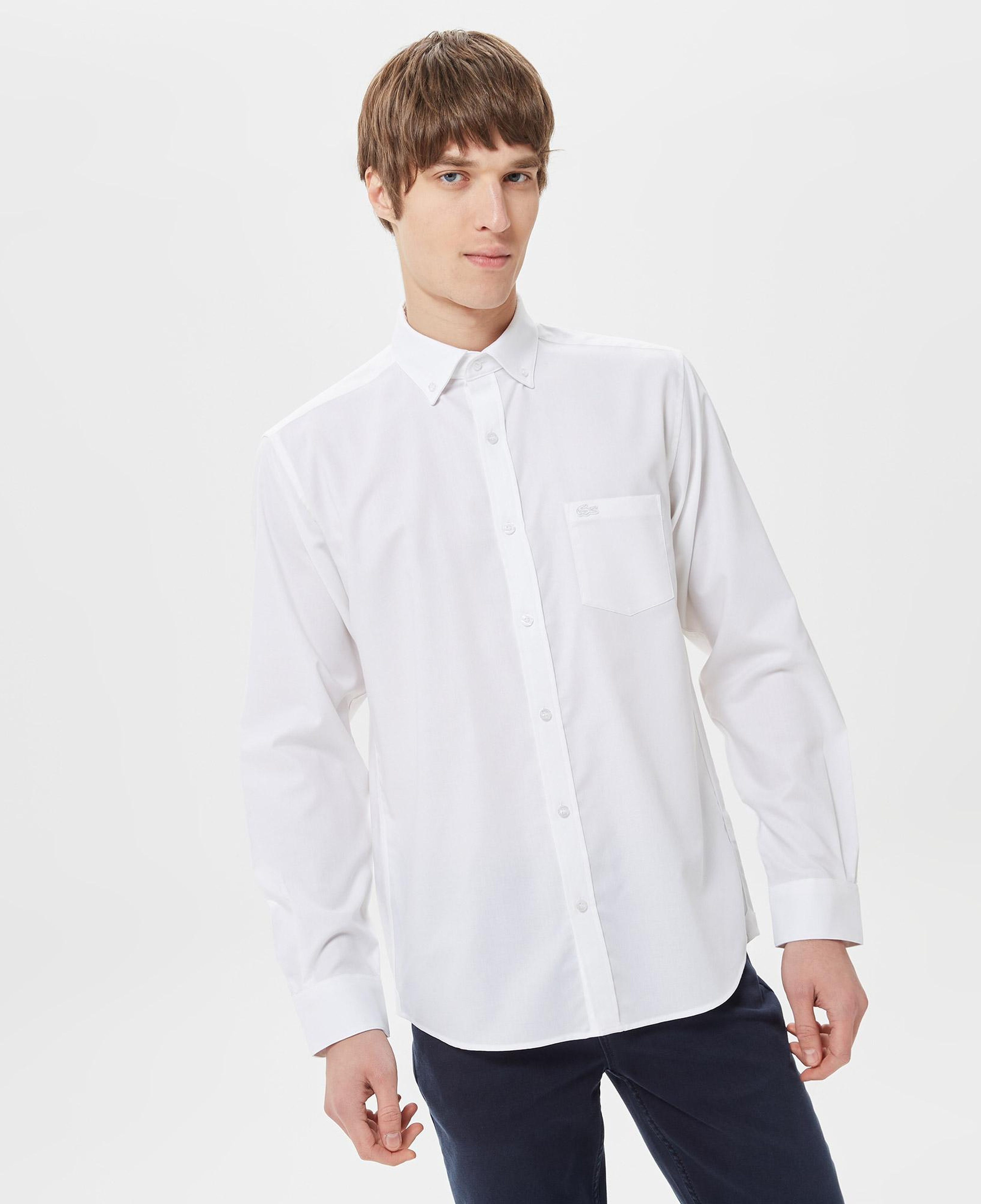Lacoste Erkek Regular Fit Düğmeli Yaka Beyaz Gömlek