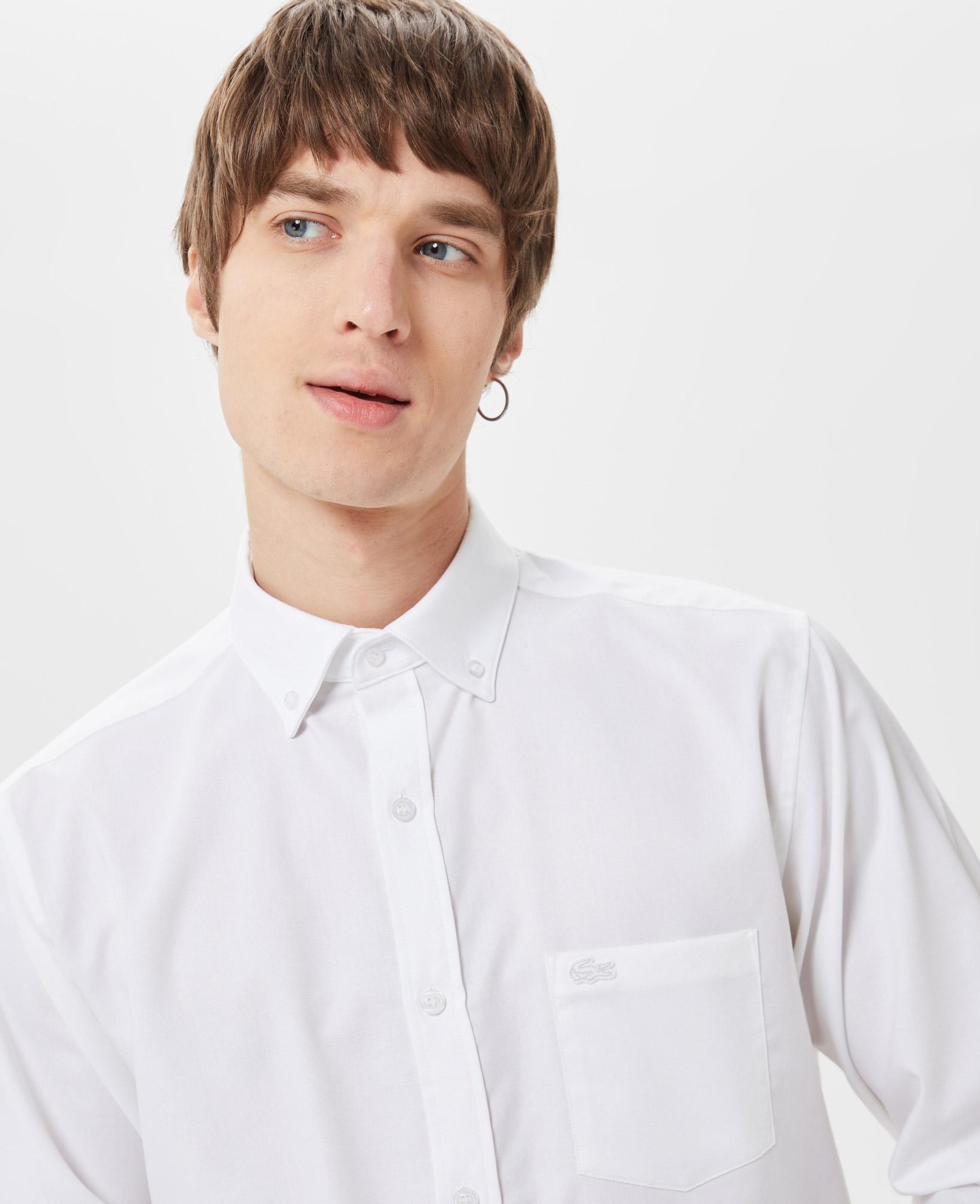 Lacoste Erkek Regular Fit Düğmeli Yaka Beyaz Gömlek
