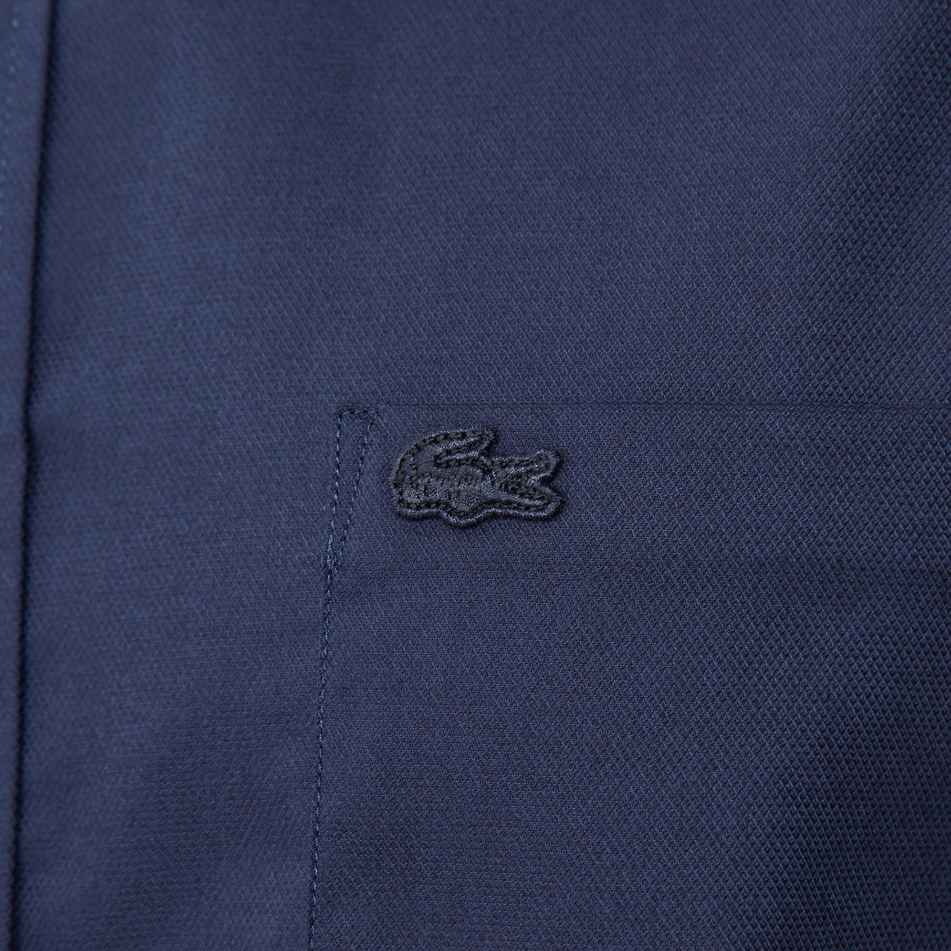 Erkek Regular Fit Düğmeli Yaka Lacivert Gömlek