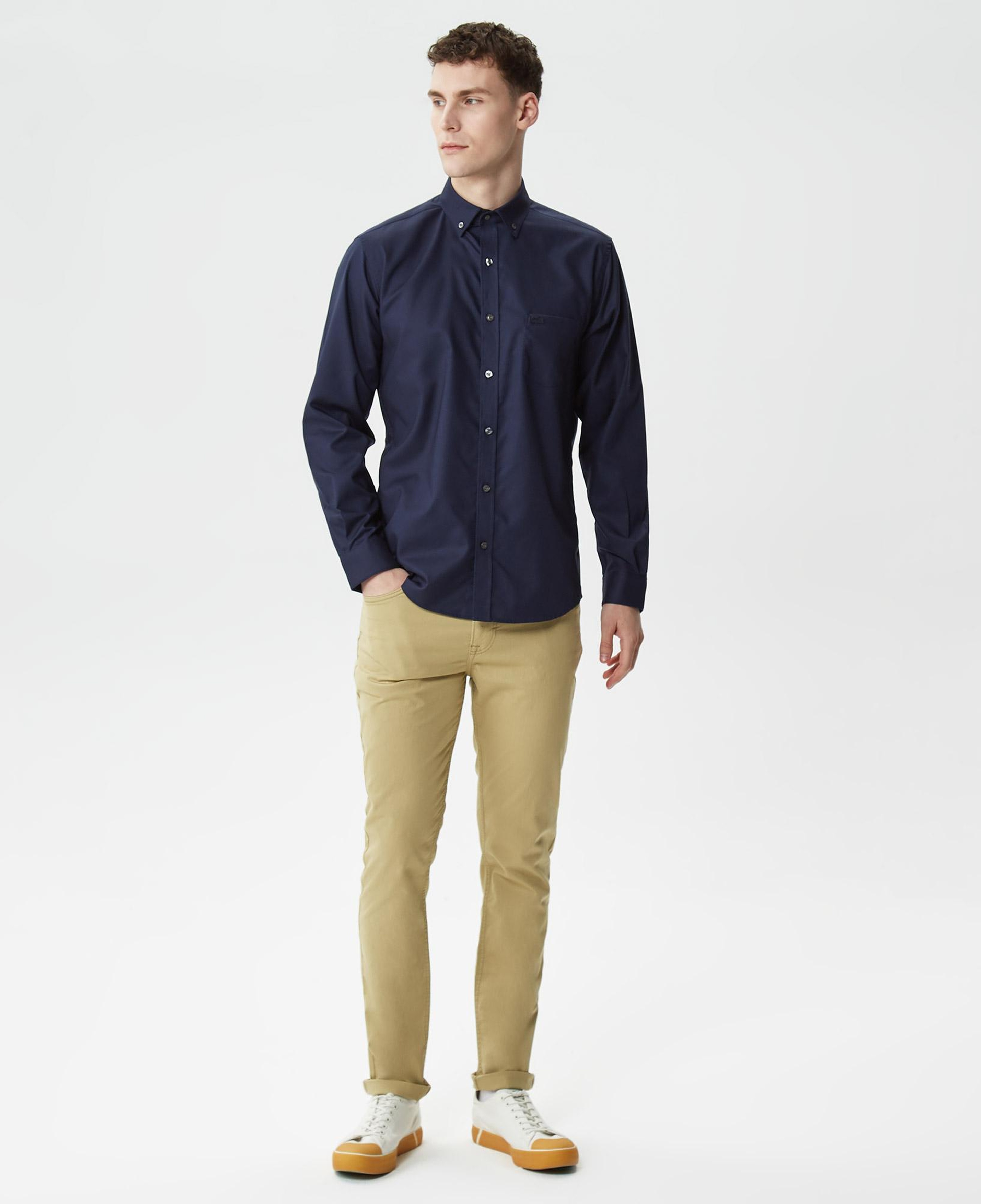 Lacoste Erkek Regular Fit Düğmeli Yaka Lacivert Gömlek