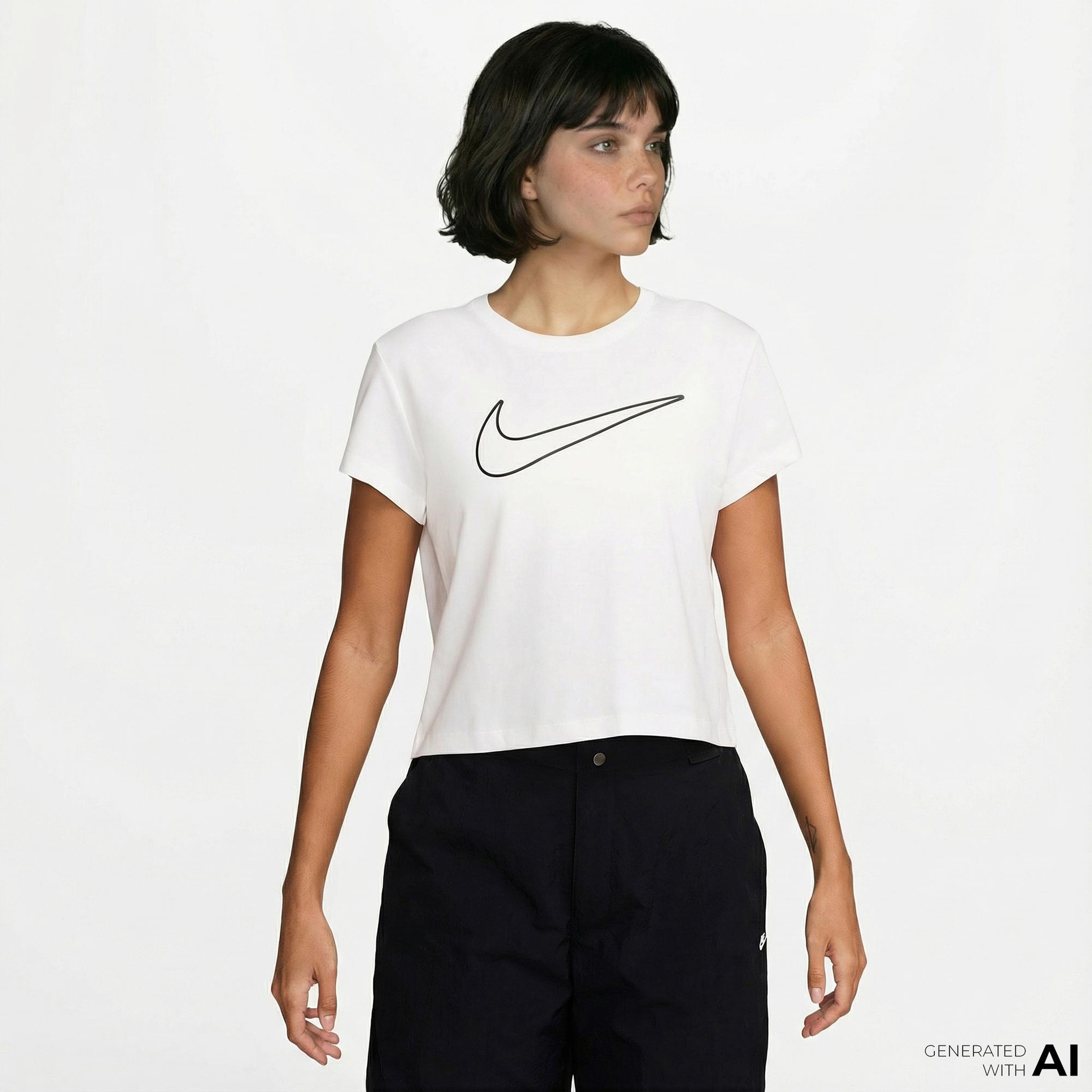 Nike Sportswear Club Kadın Beyaz T-Shirt