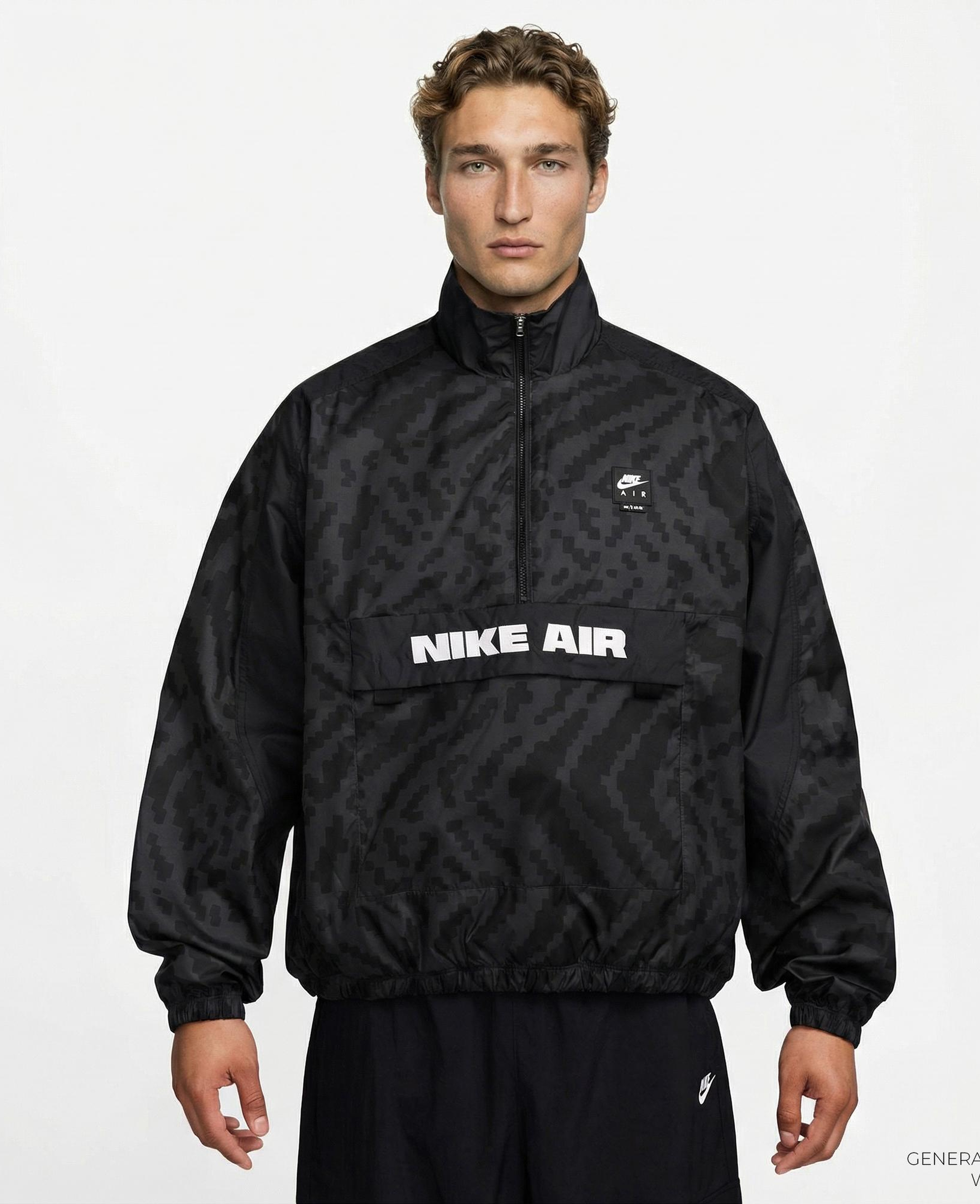 Nike Air Yarım Fermuarlı Erkek Siyah Ceket