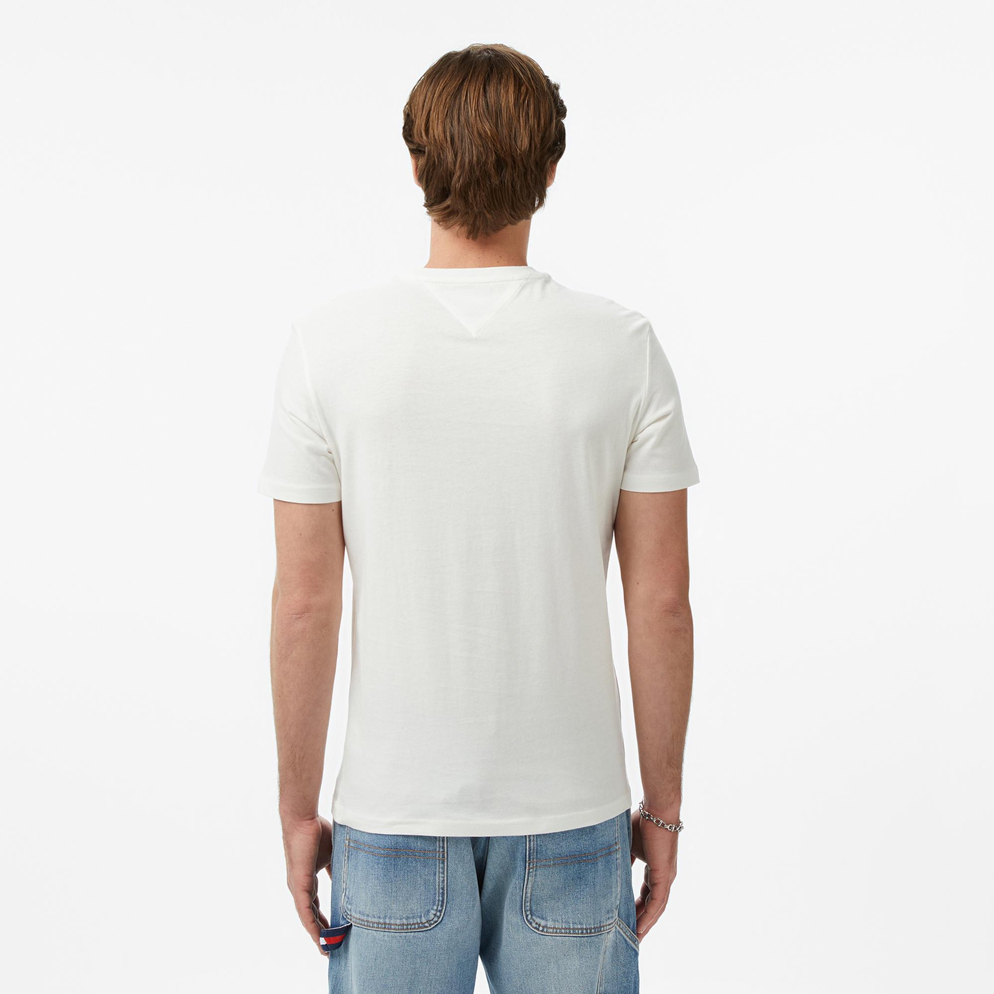 Tommy Hilfiger Classic Flag Erkek Beyaz T-Shirt