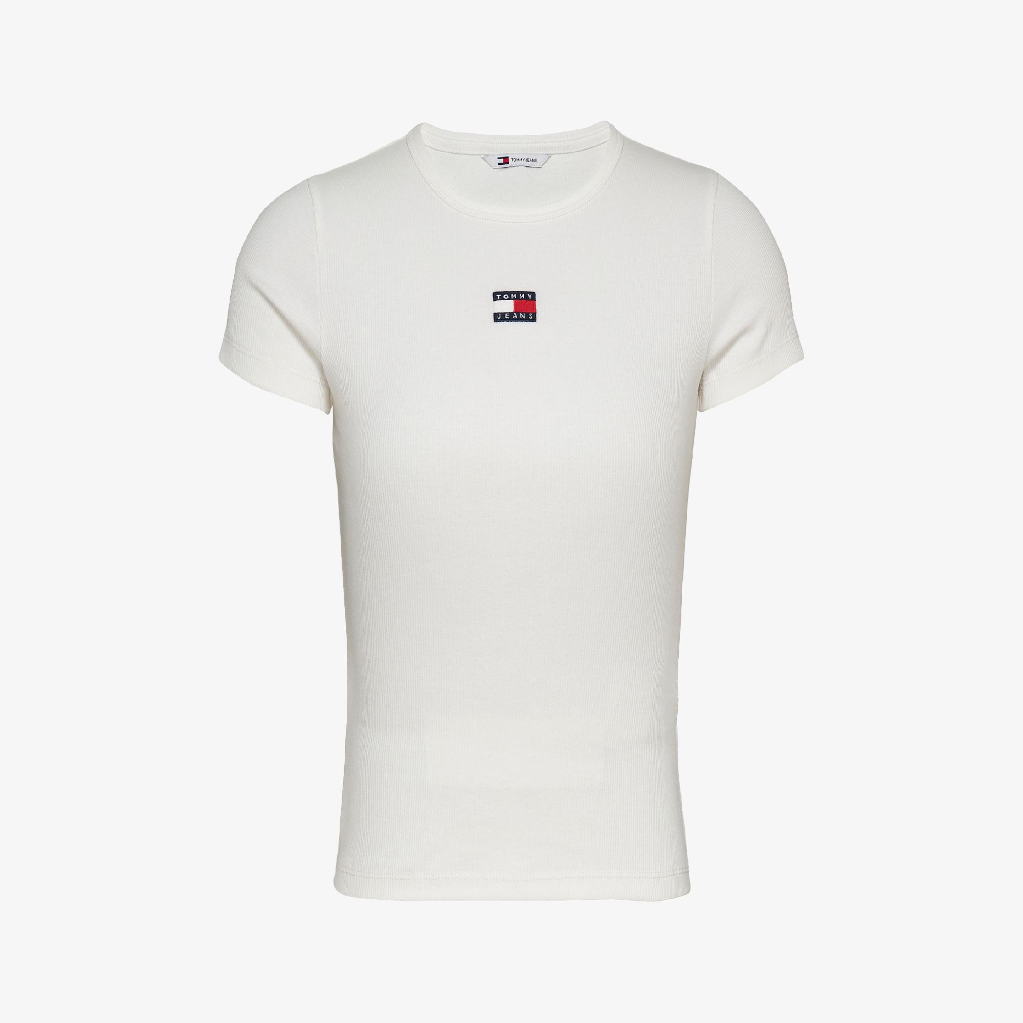 Tommy Hilfiger Badge Kadın Beyaz T-Shirt