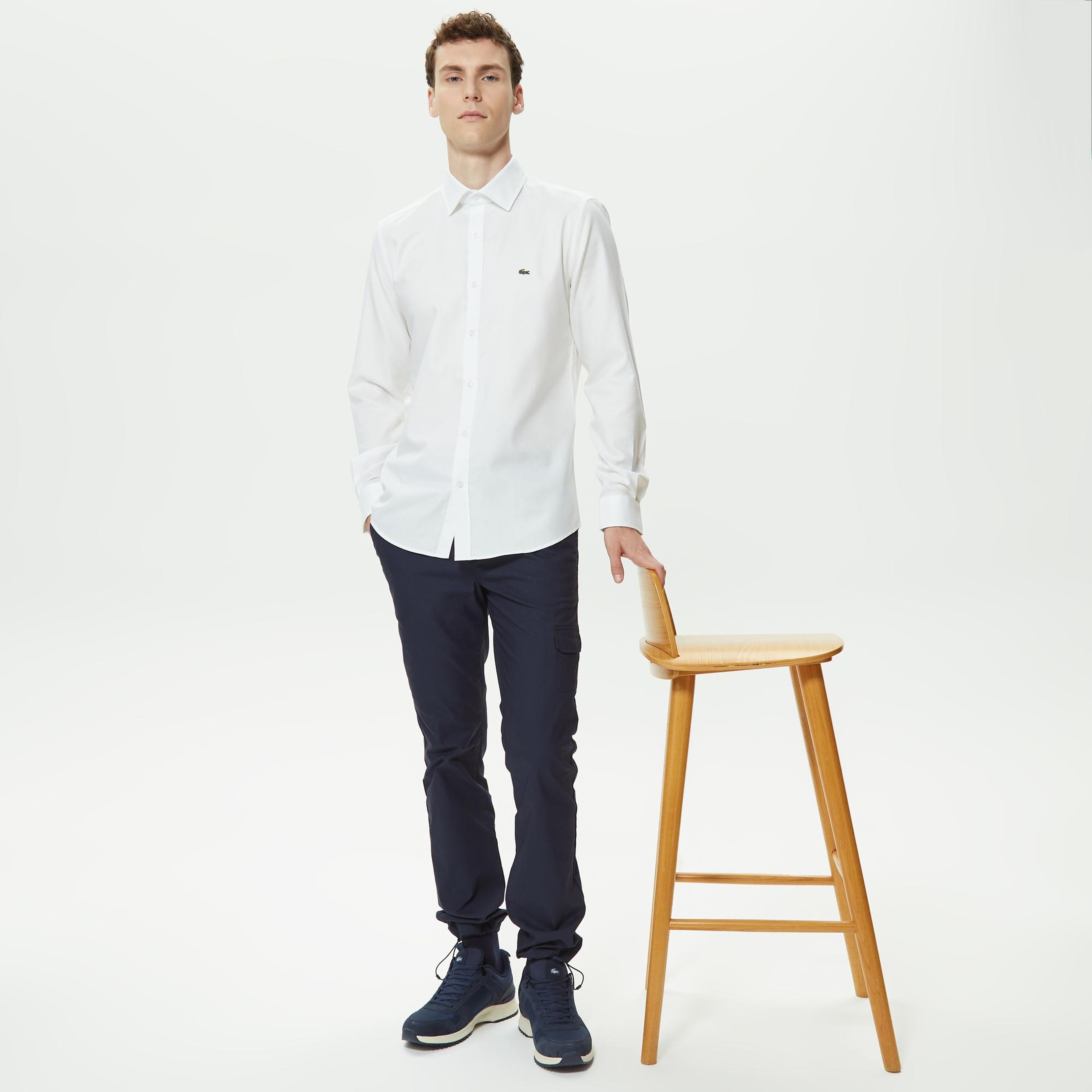 Lacoste Erkek Slim Fit Beyaz Gömlek