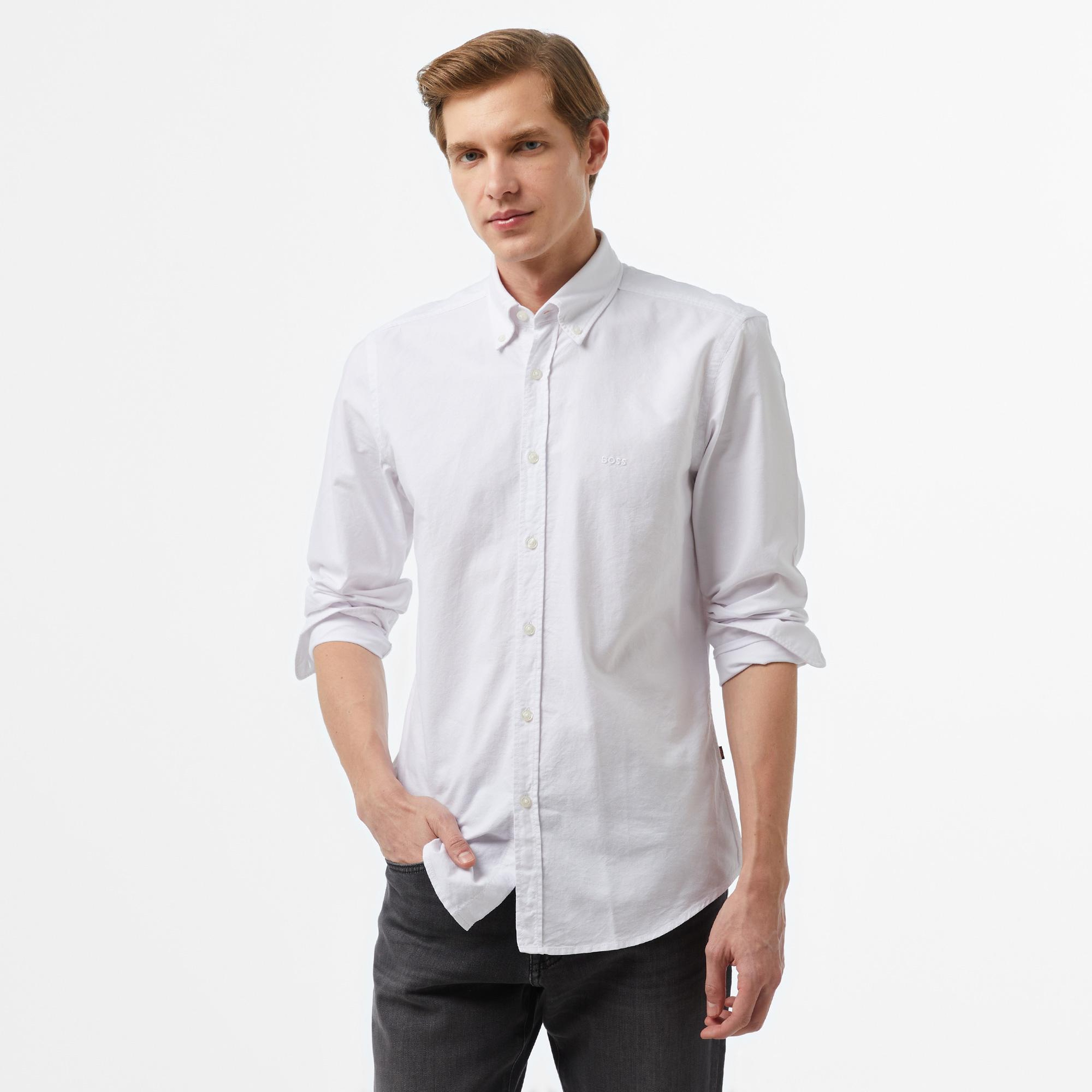Boss Rickert Erkek Beyaz Gömlek