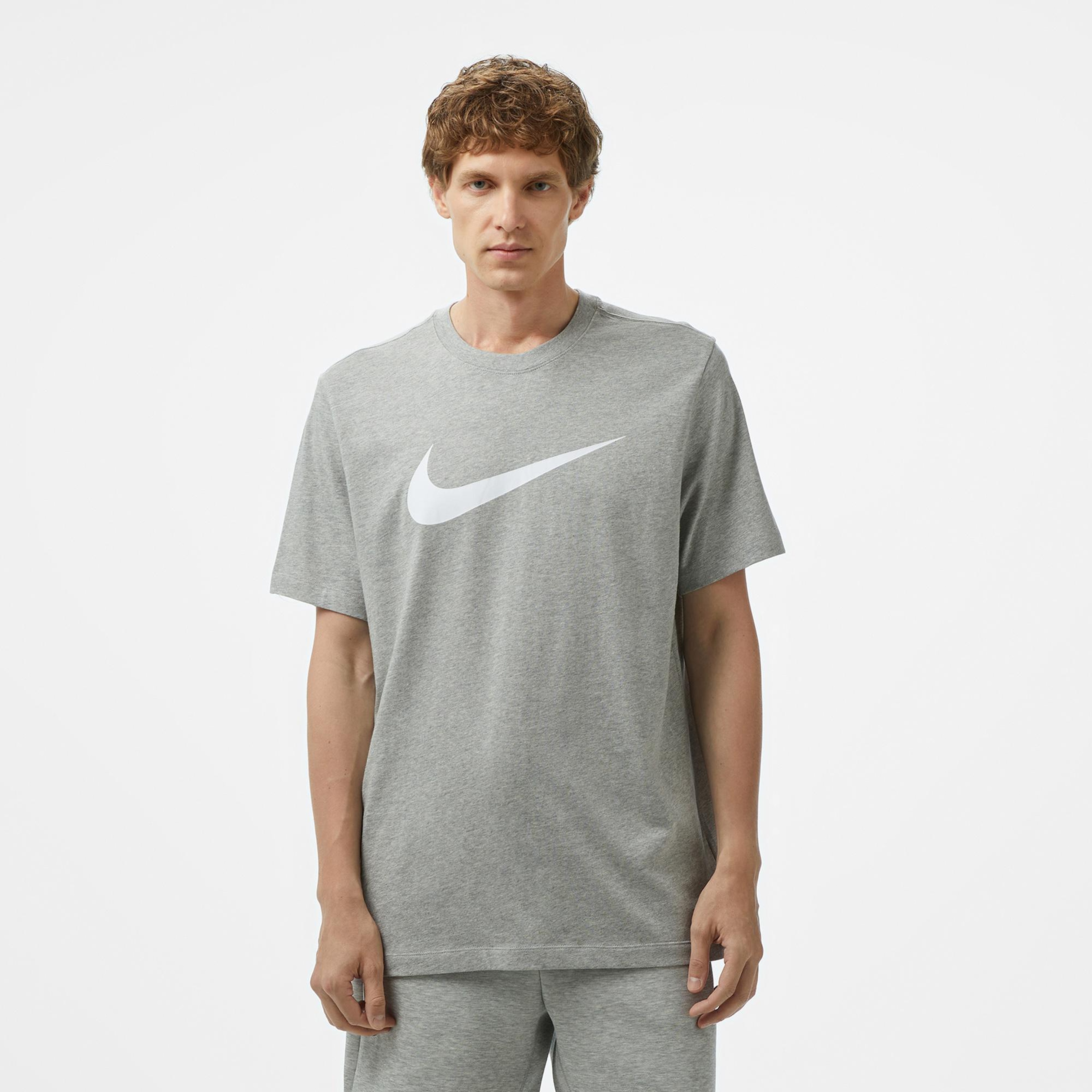 Nike Sportswear Icon Swoosh Erkek Gri T-Shirt