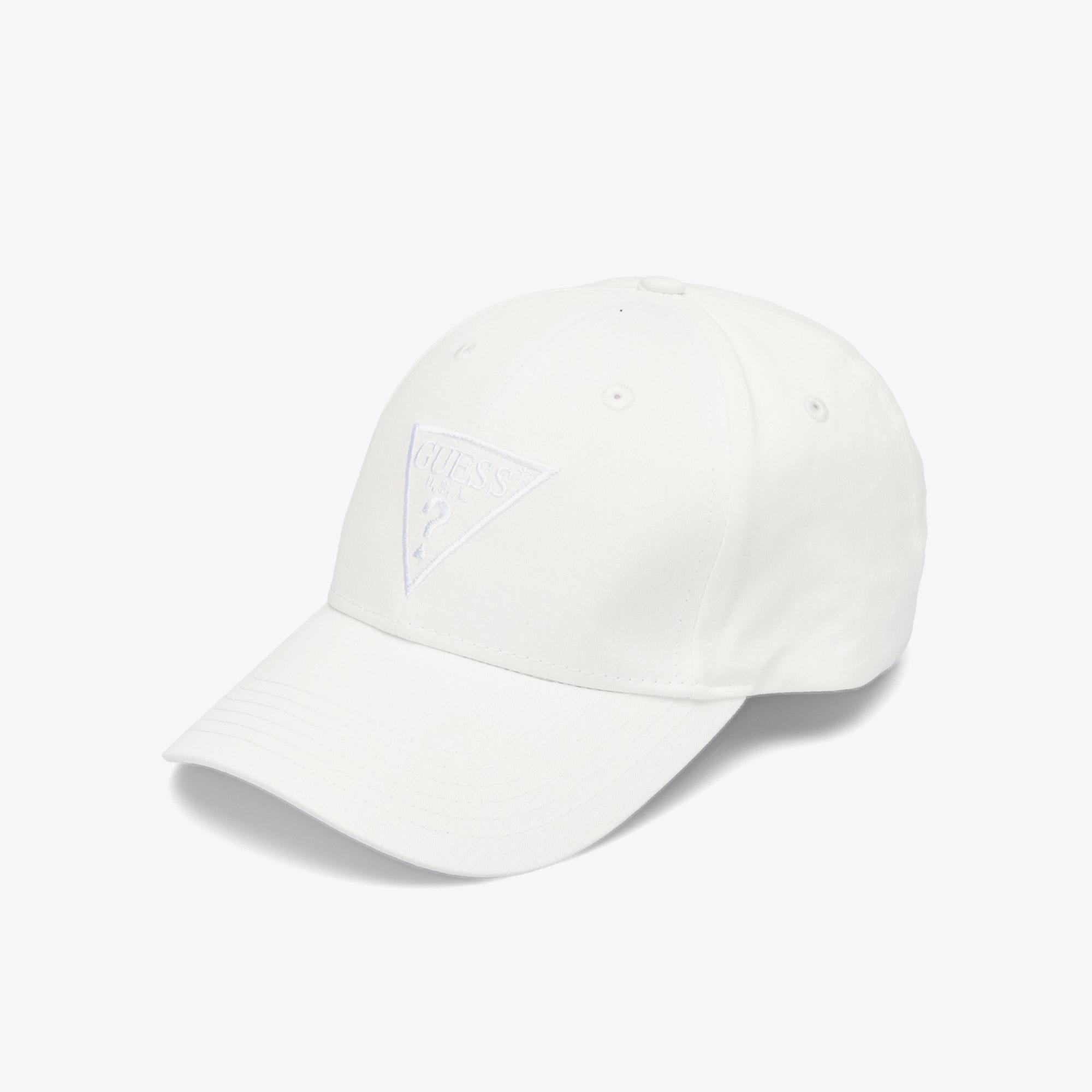 Guess Basket Cotton Diagonal Twill Erkek Beyaz Şapka