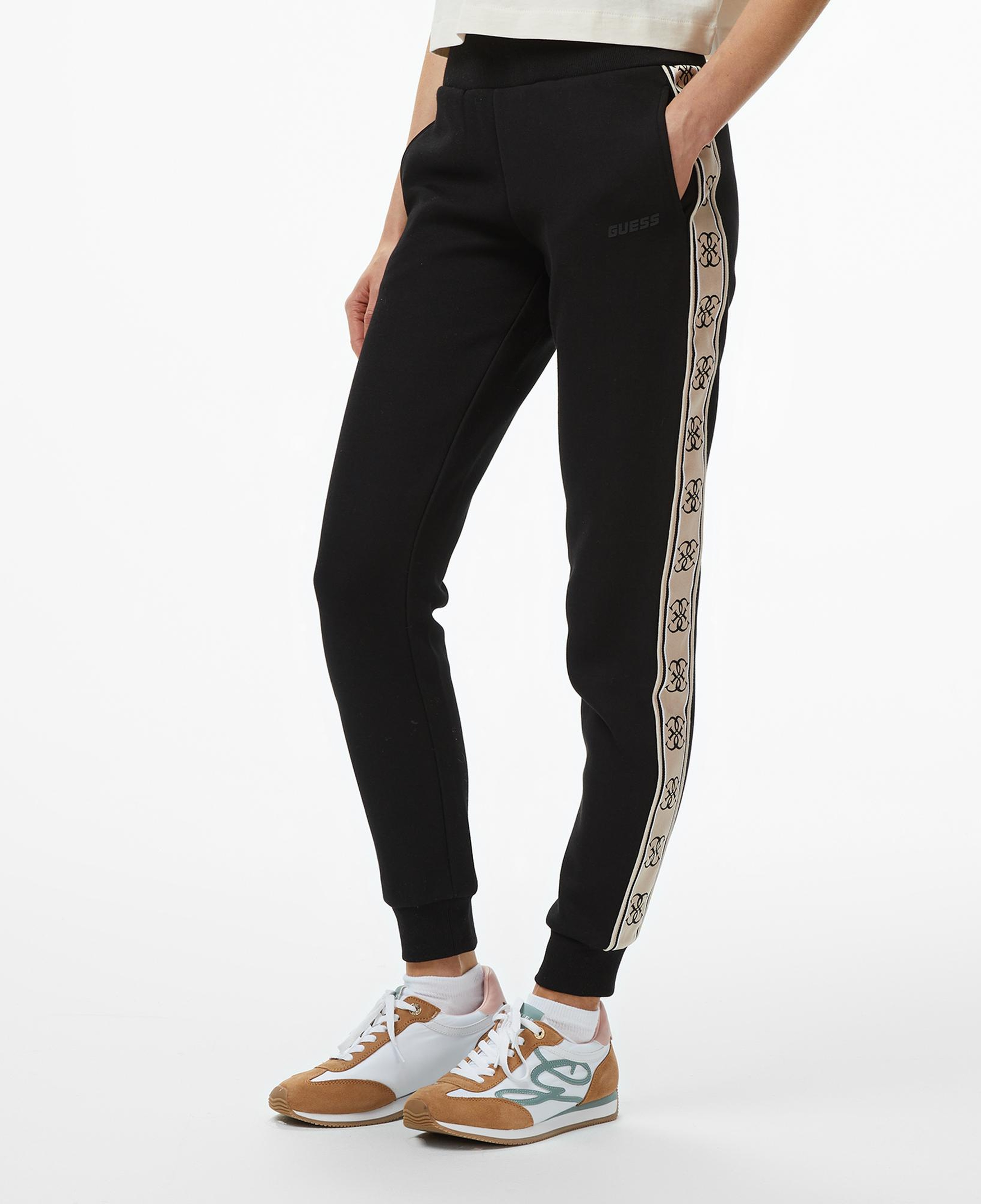 Guess Britney Jogger Punto Milano Kadın Siyah Eşofman Altı