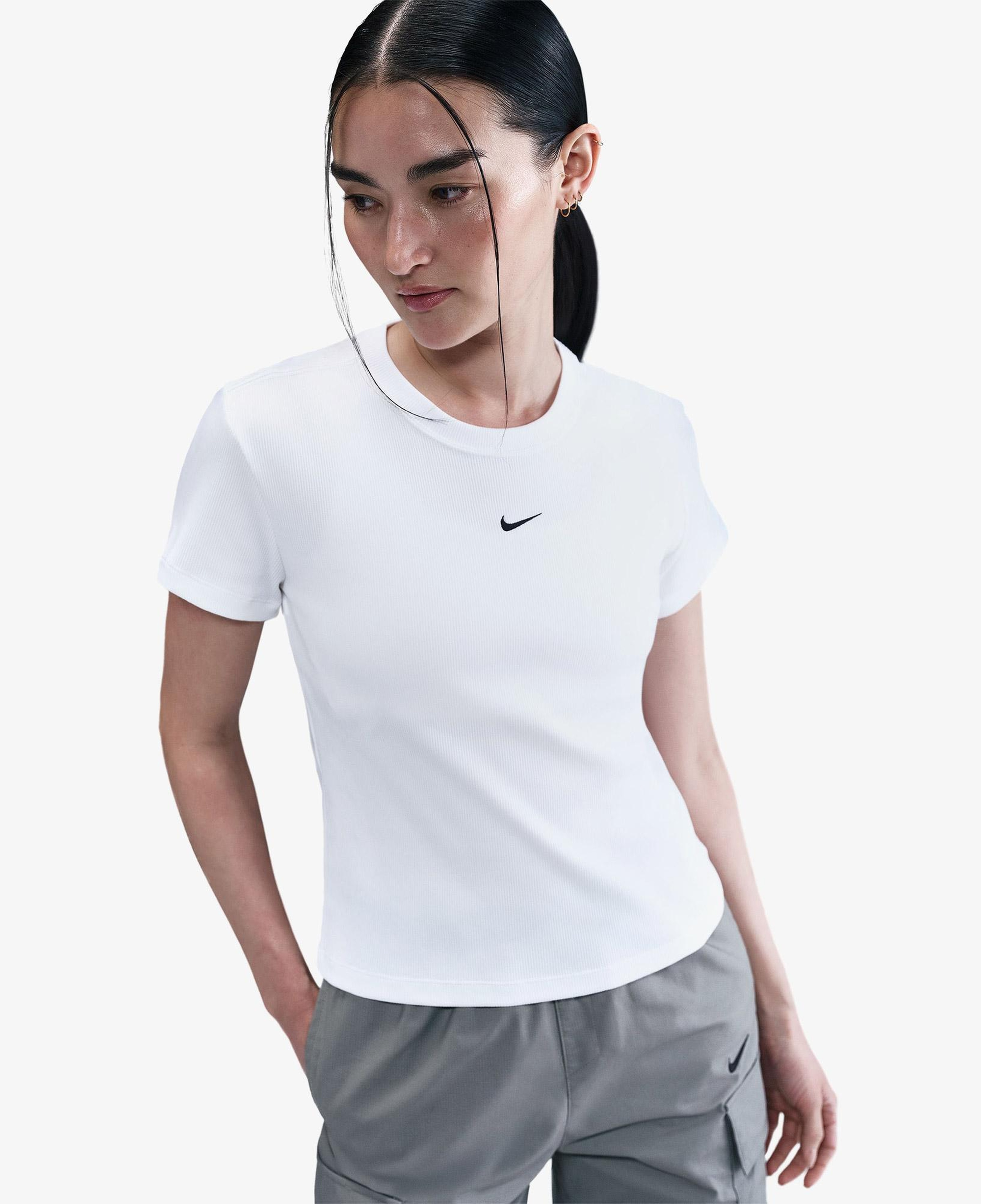 Nike Sportswear Ribbed Kadın Beyaz T-Shirt