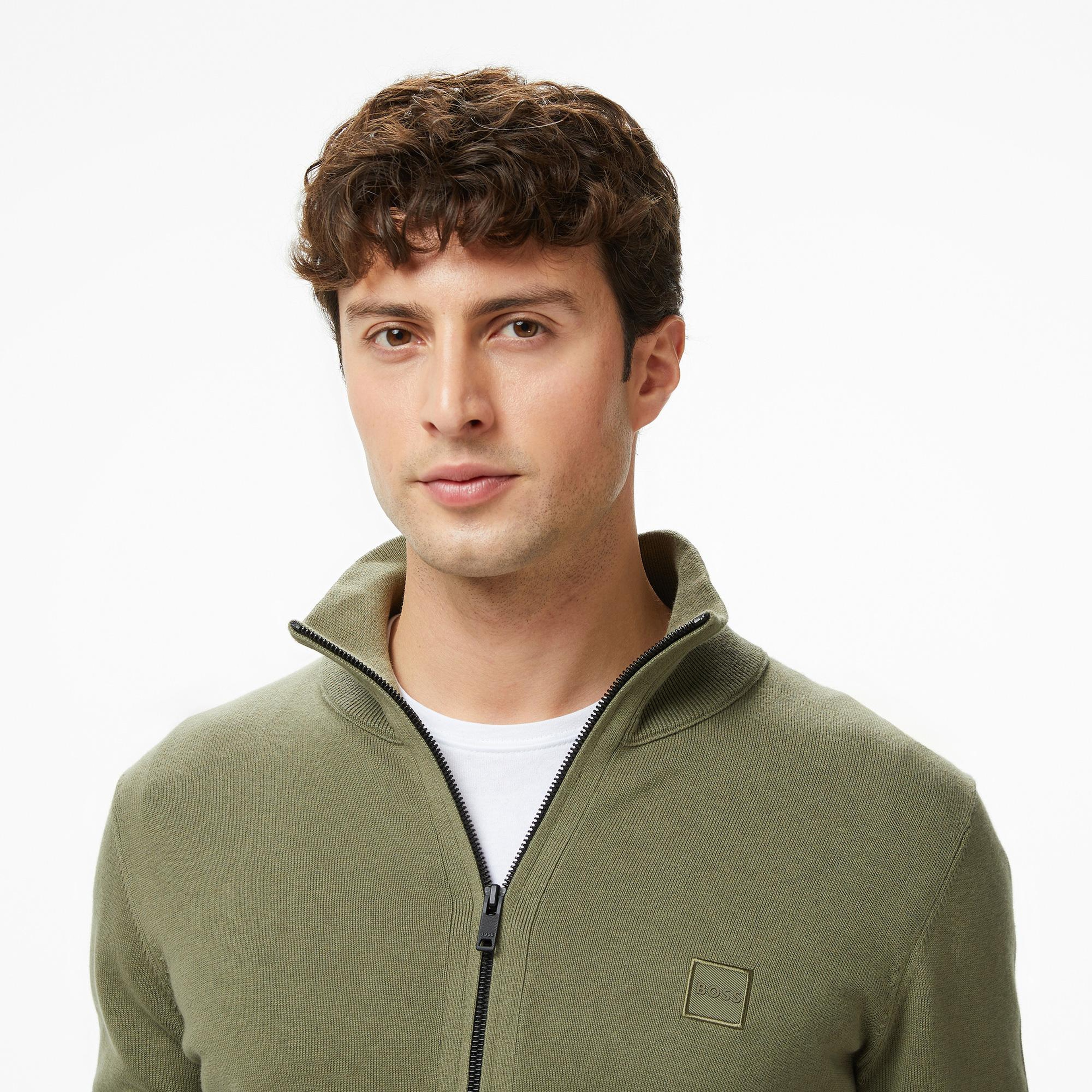 Boss Kanozip Erkek Yeşil Triko