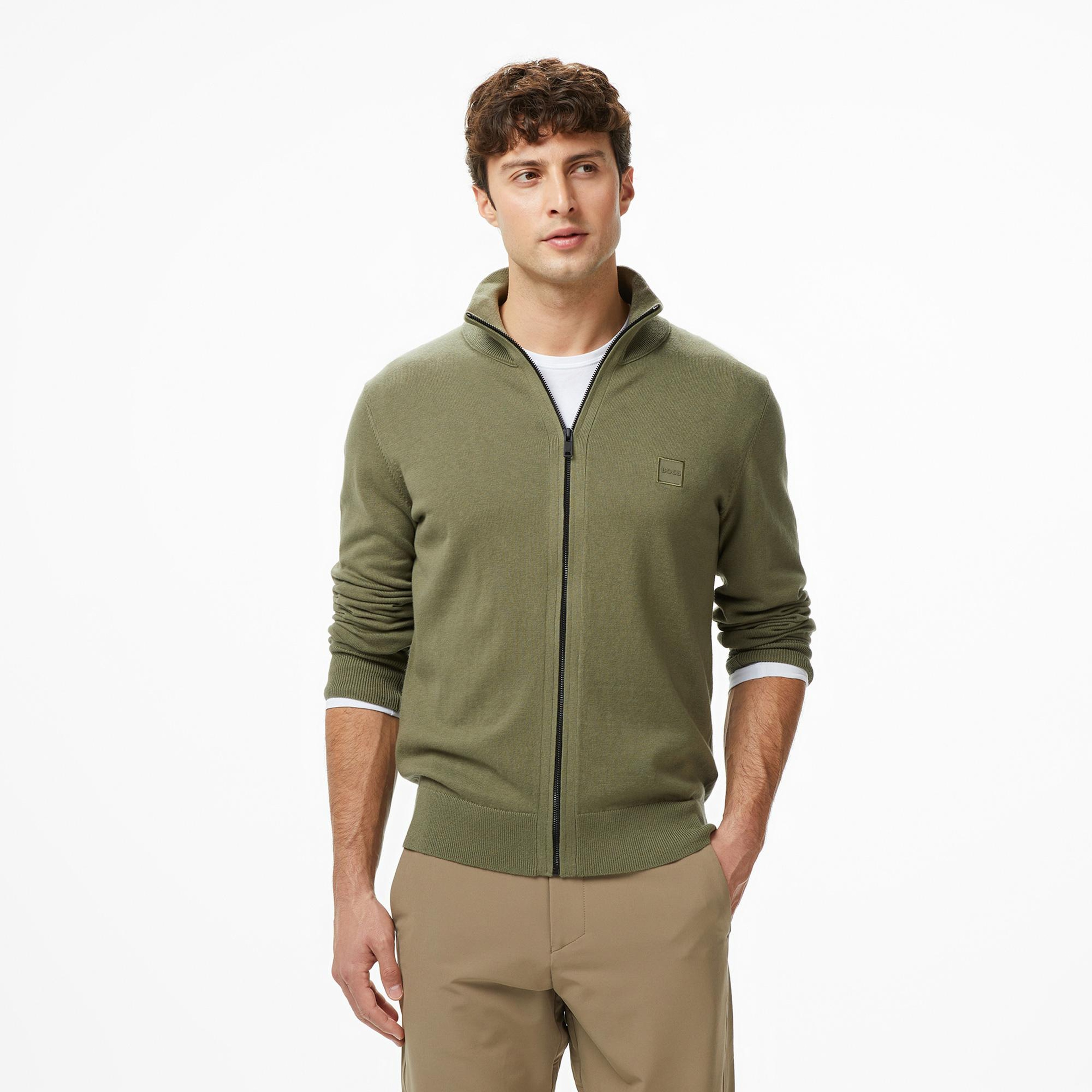 Boss Kanozip Erkek Yeşil Triko