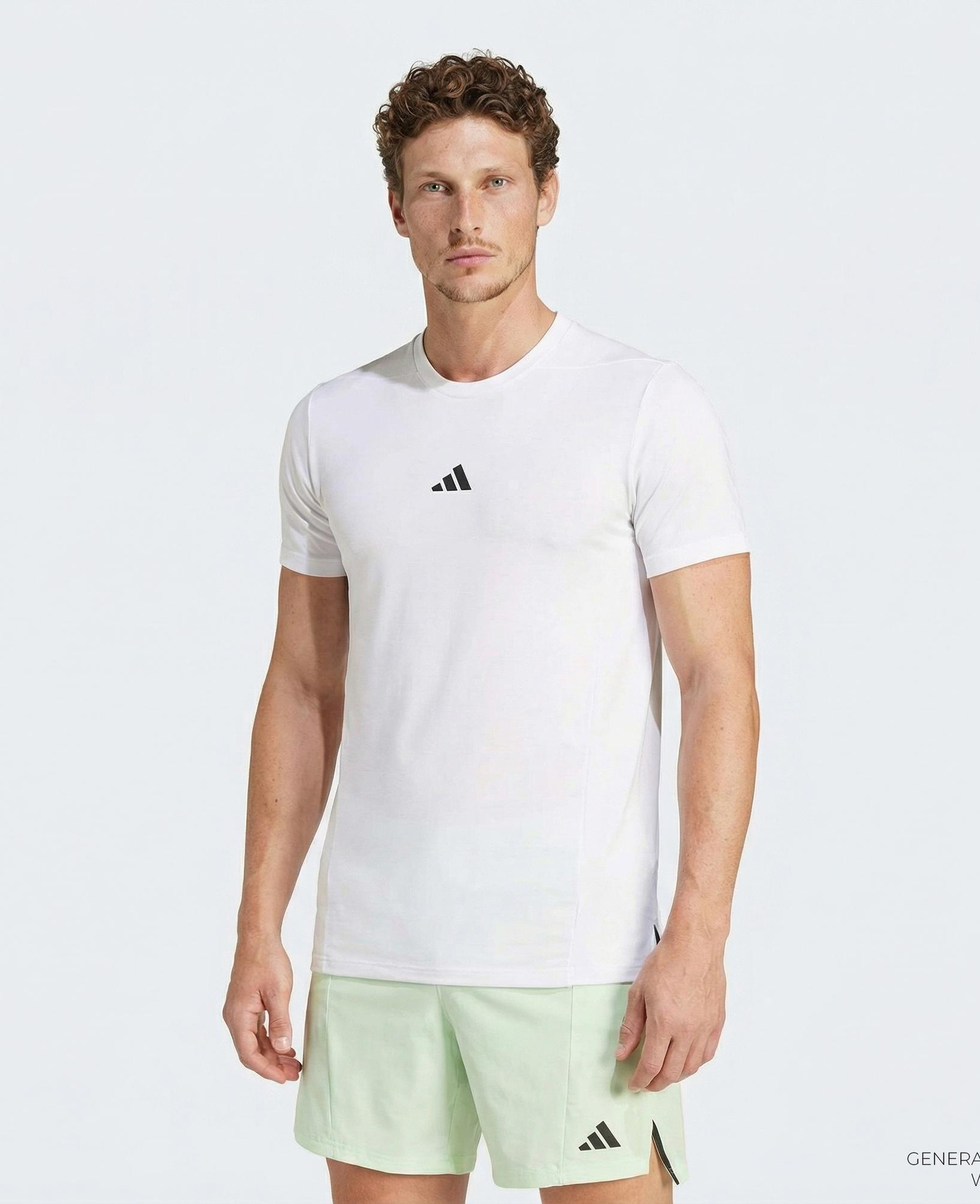 adidas Designed for Training Workout Erkek Beyaz T-Shirt