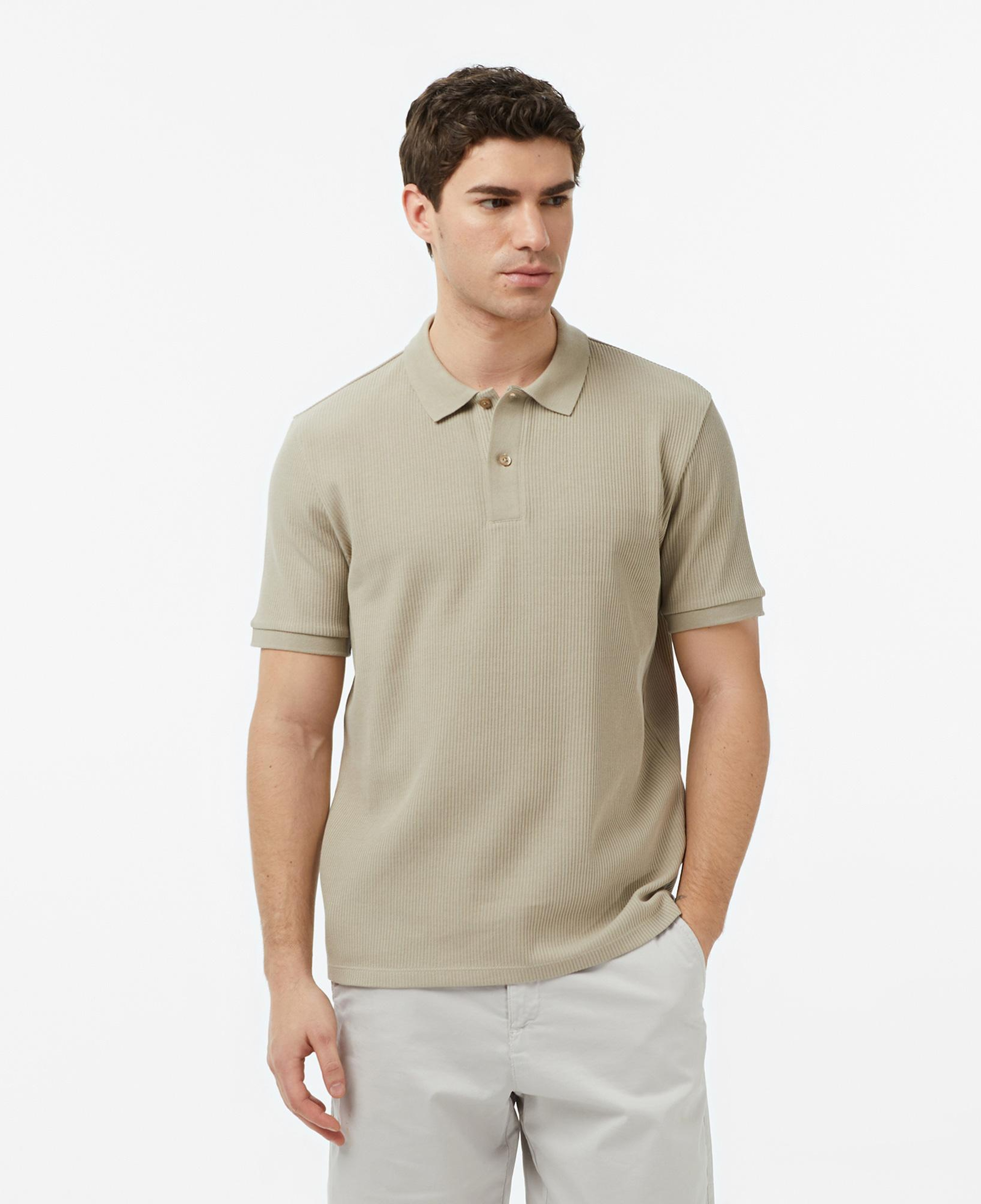 Nautica Erkek Bej Slim Fit Polo Yaka T-Shirt
