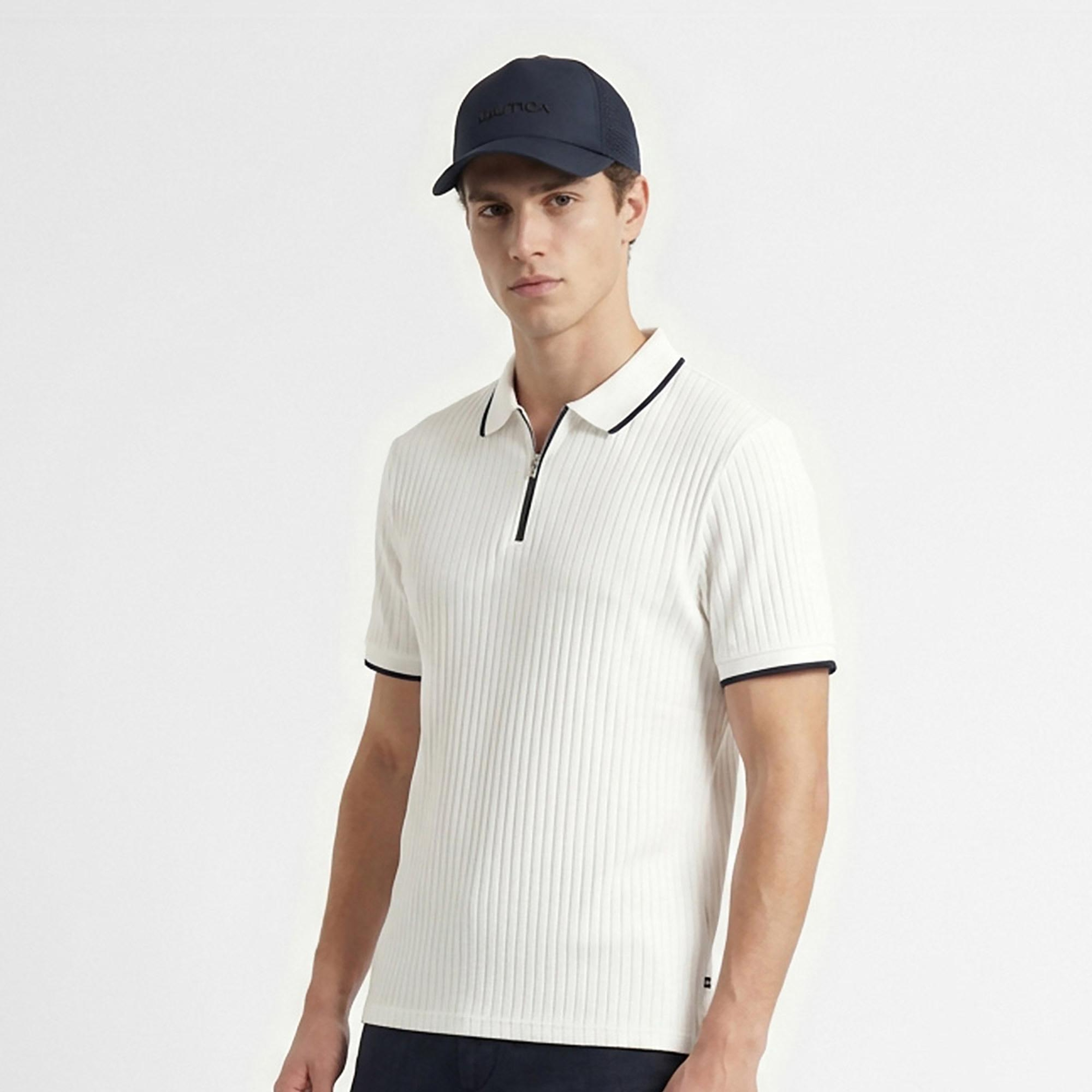Nautica Erkek Beyaz Regular Fit Polo Yaka T-Shirt