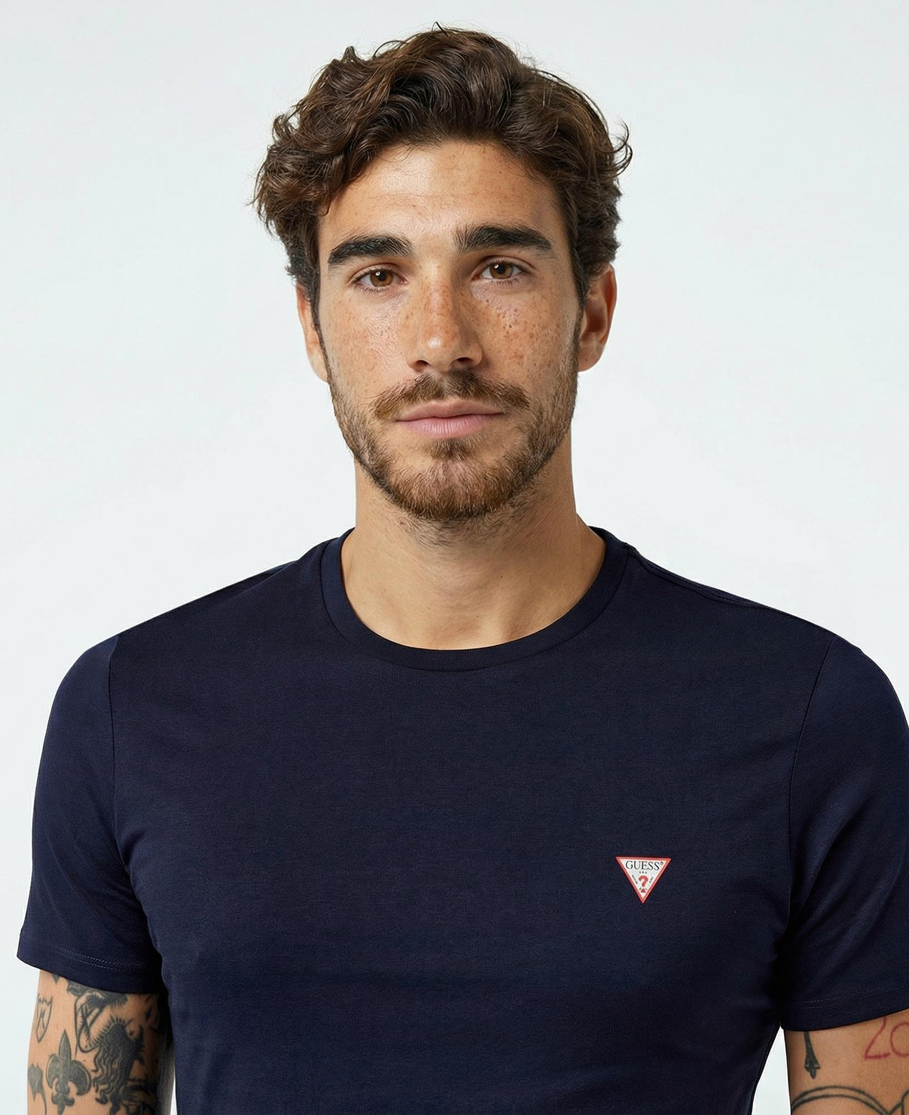 Guess Mid Organic Stream Jersey Erkek Lacivert T-Shirt