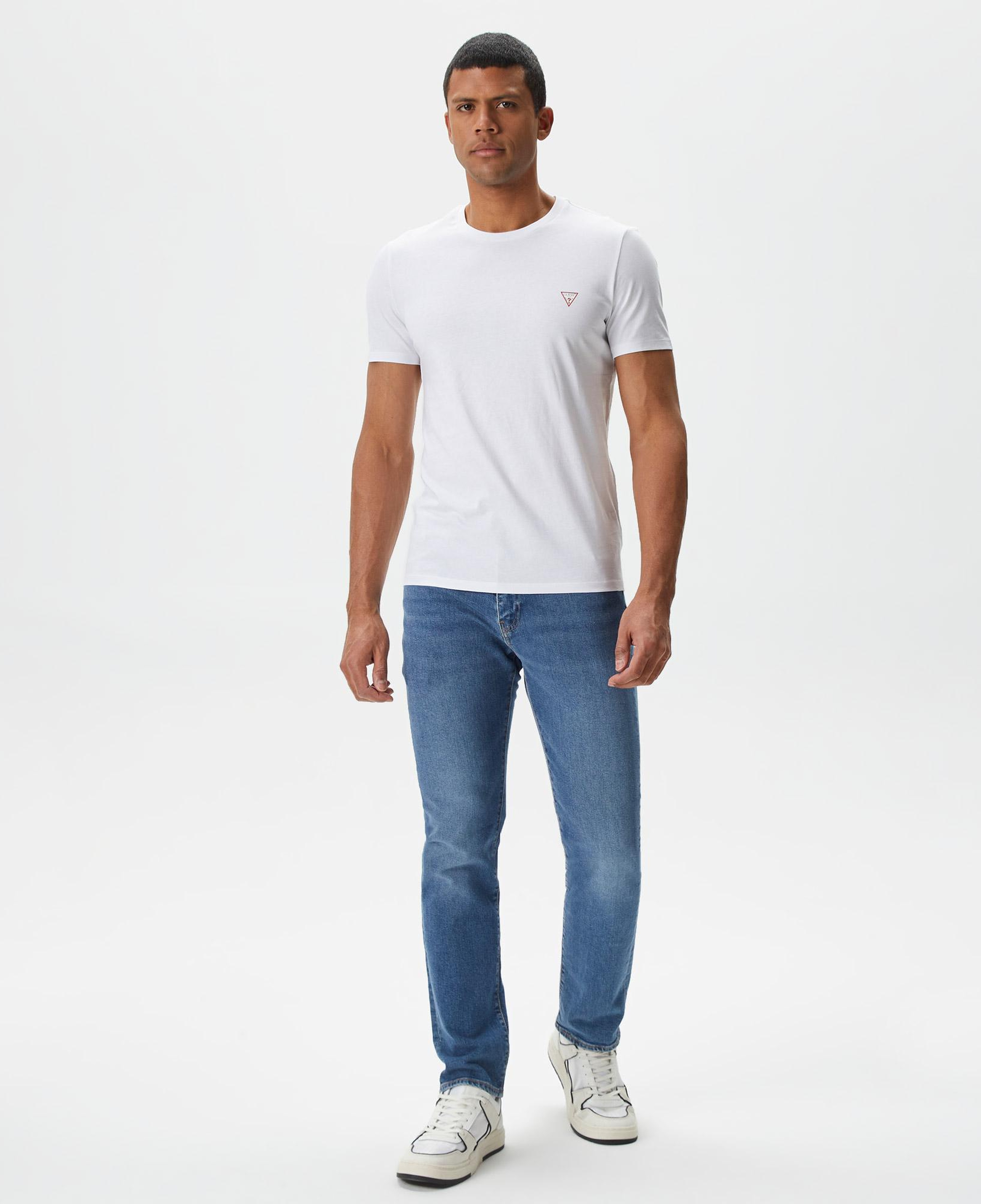 Guess Mid Organic Stream Jersey Erkek Beyaz T-Shirt