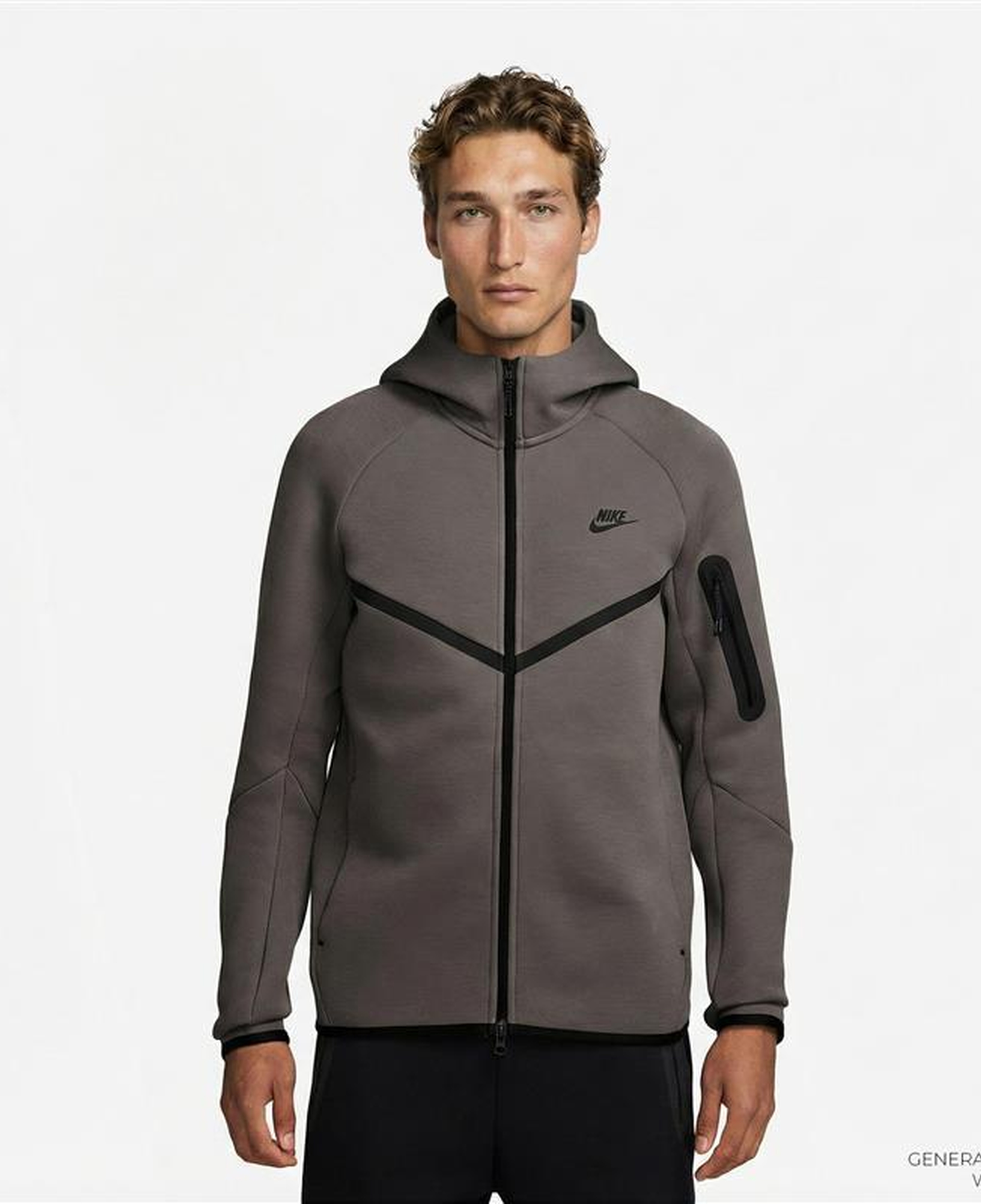 Nike Tech Fleece Erkek Gri Kapüşonlu Hoodie