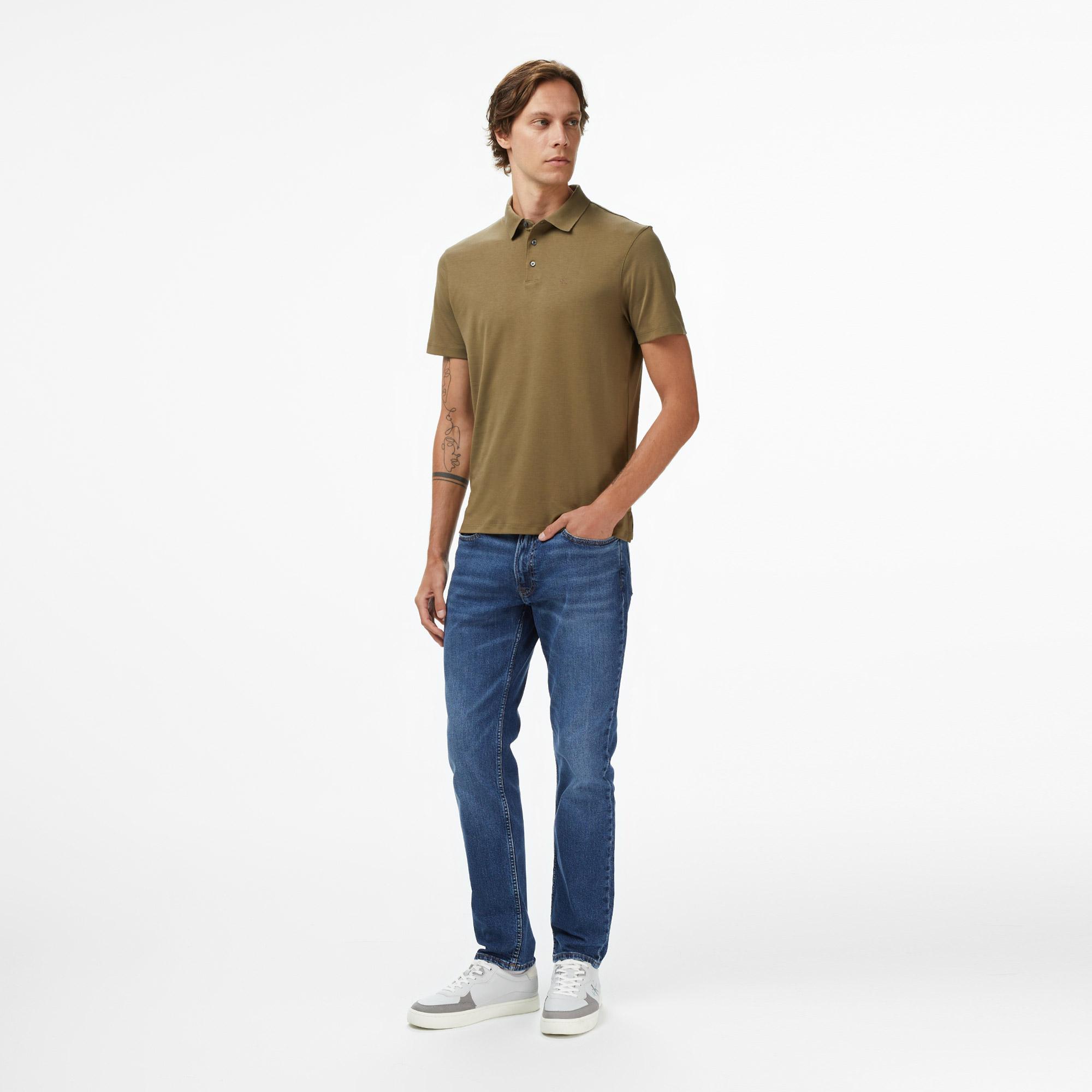 Calvin Klein Supima Chest Erkek Haki Polo