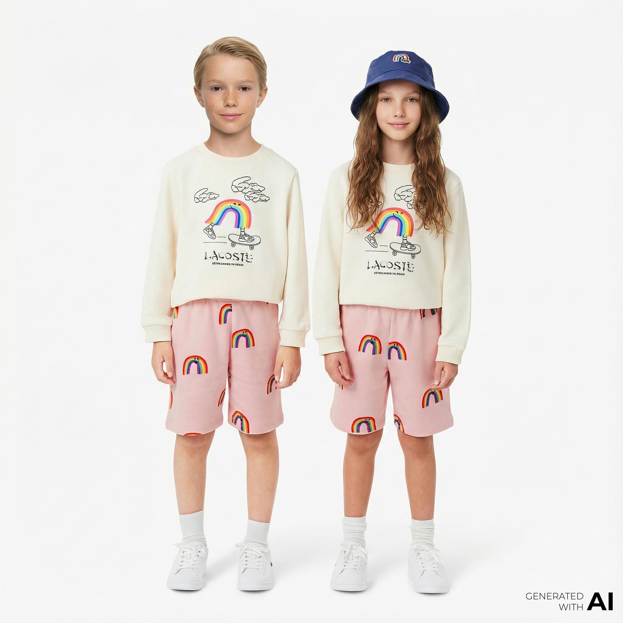 Lacoste Çocuk Desenli Pembe Şort