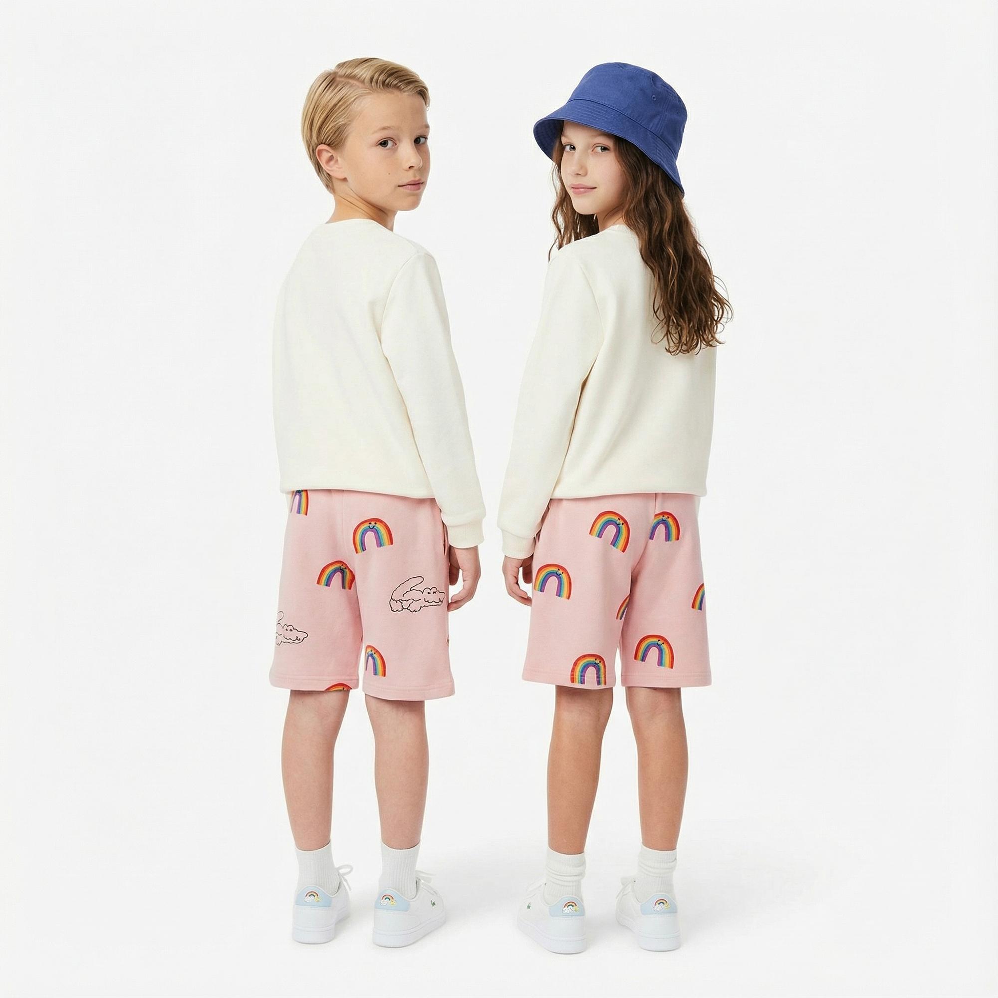 Lacoste Çocuk Desenli Pembe Şort