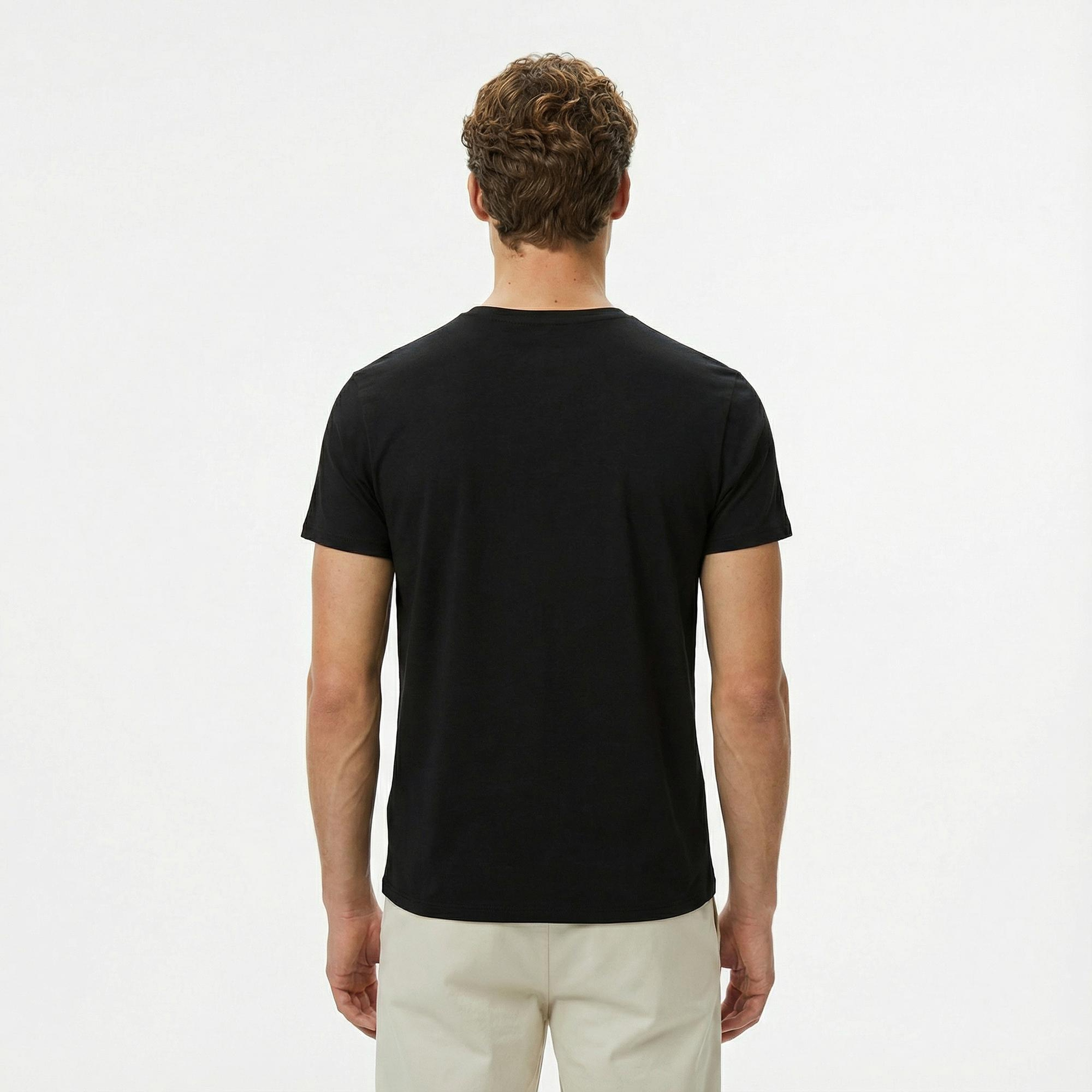 Lacoste Erkek Slim Fit Bisiklet Yaka Siyah T-Shirt