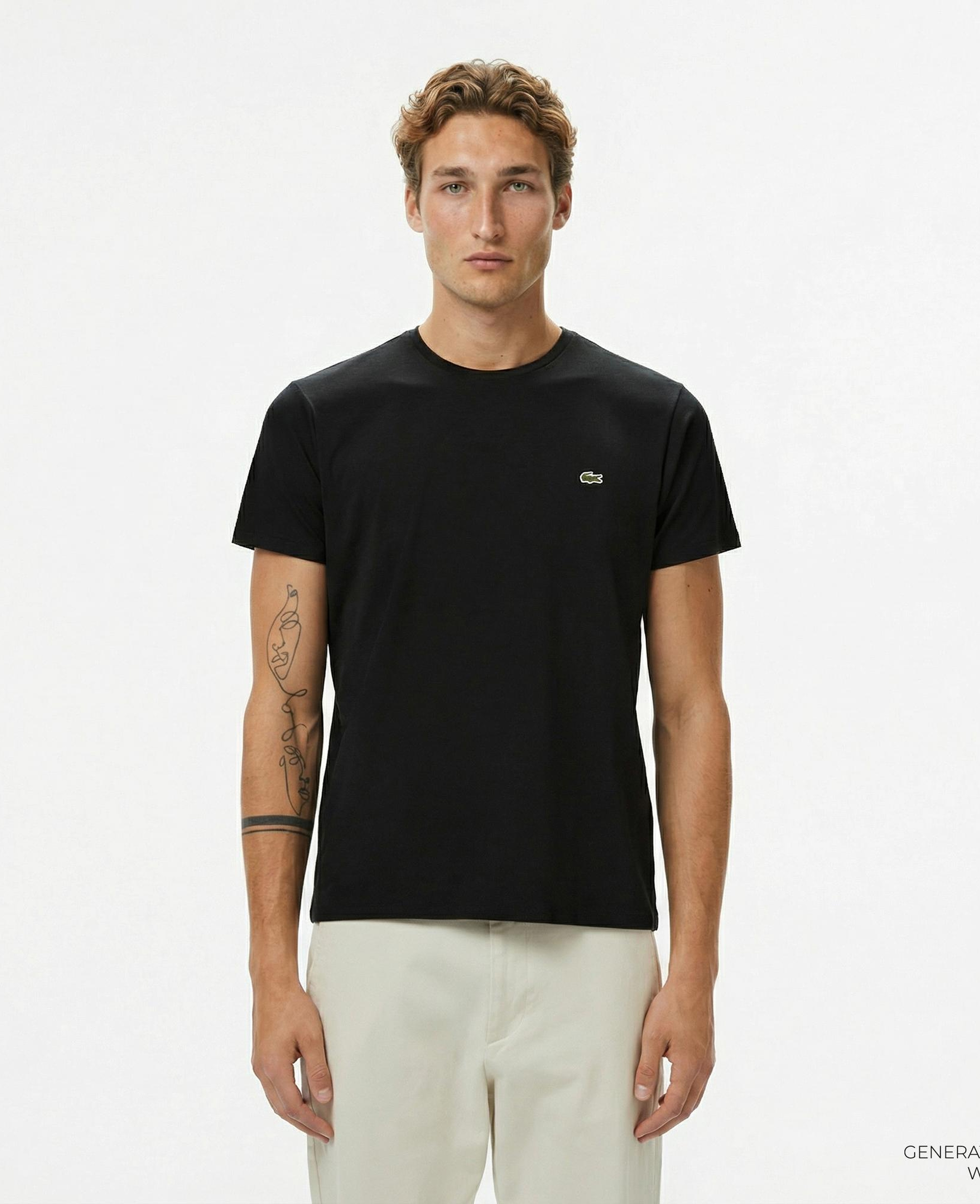 Lacoste Erkek Slim Fit Bisiklet Yaka Siyah T-Shirt