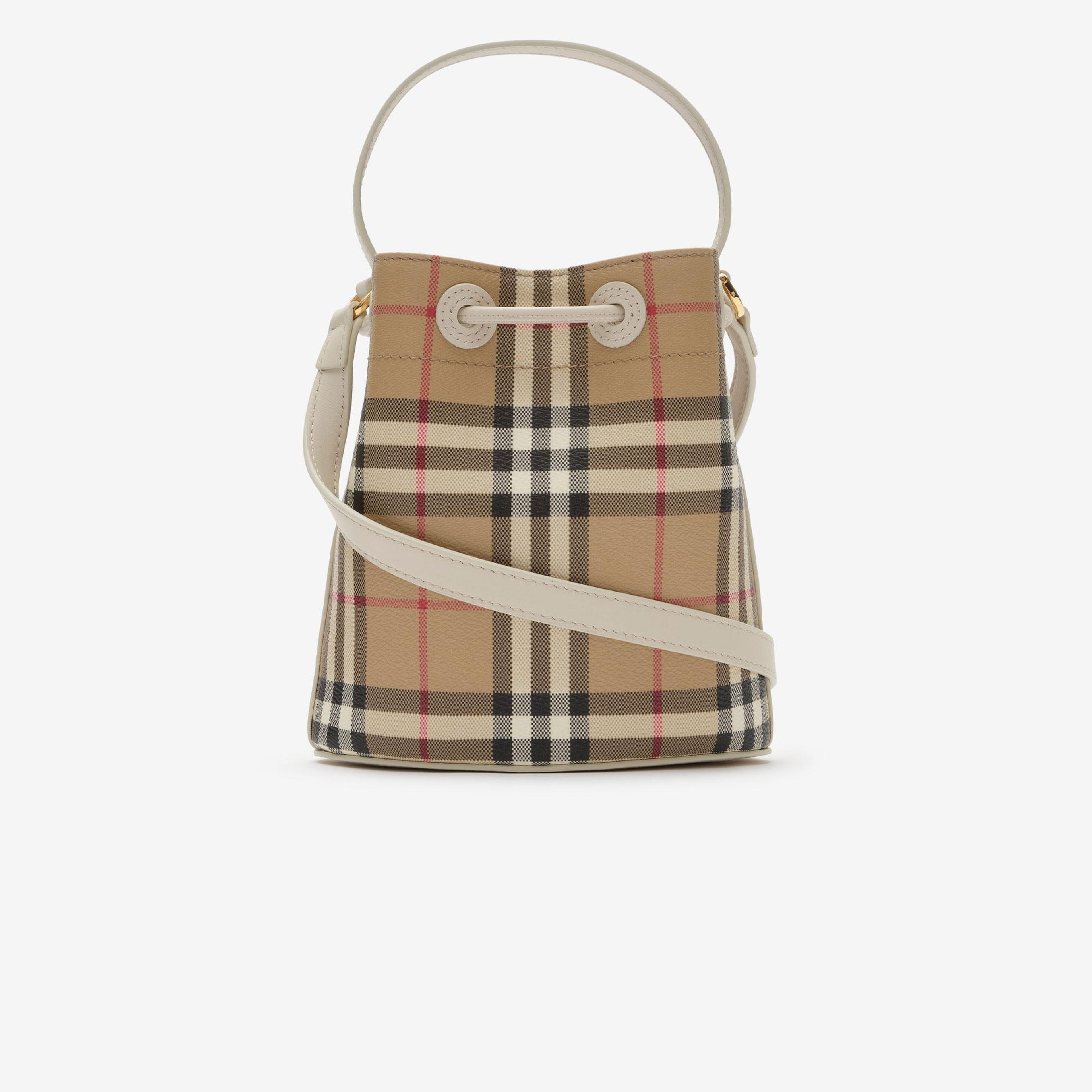 Burberry Mini Check Kadın Bej Postacı Çantası