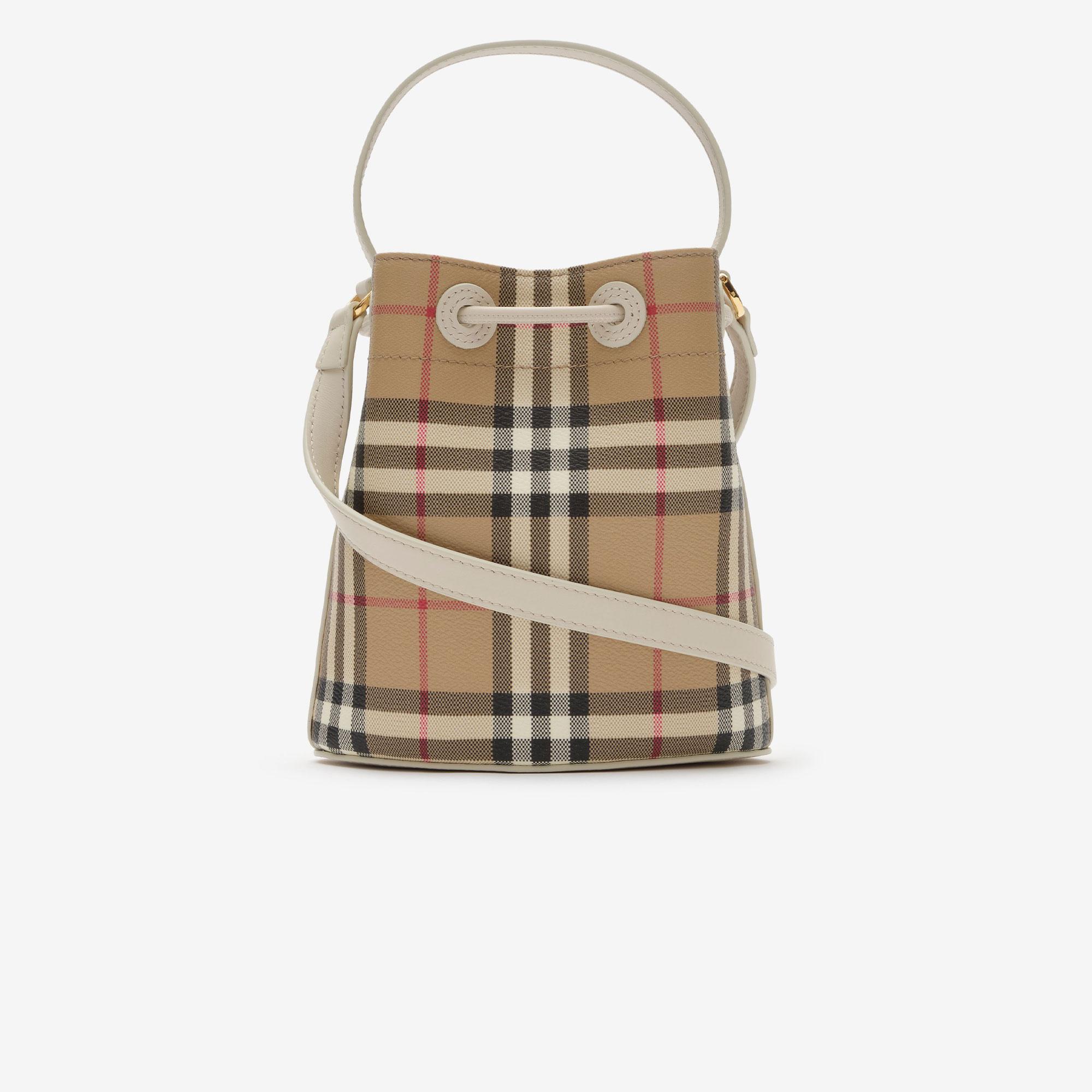 Burberry Mini Check Kadın Bej Postacı Çantası