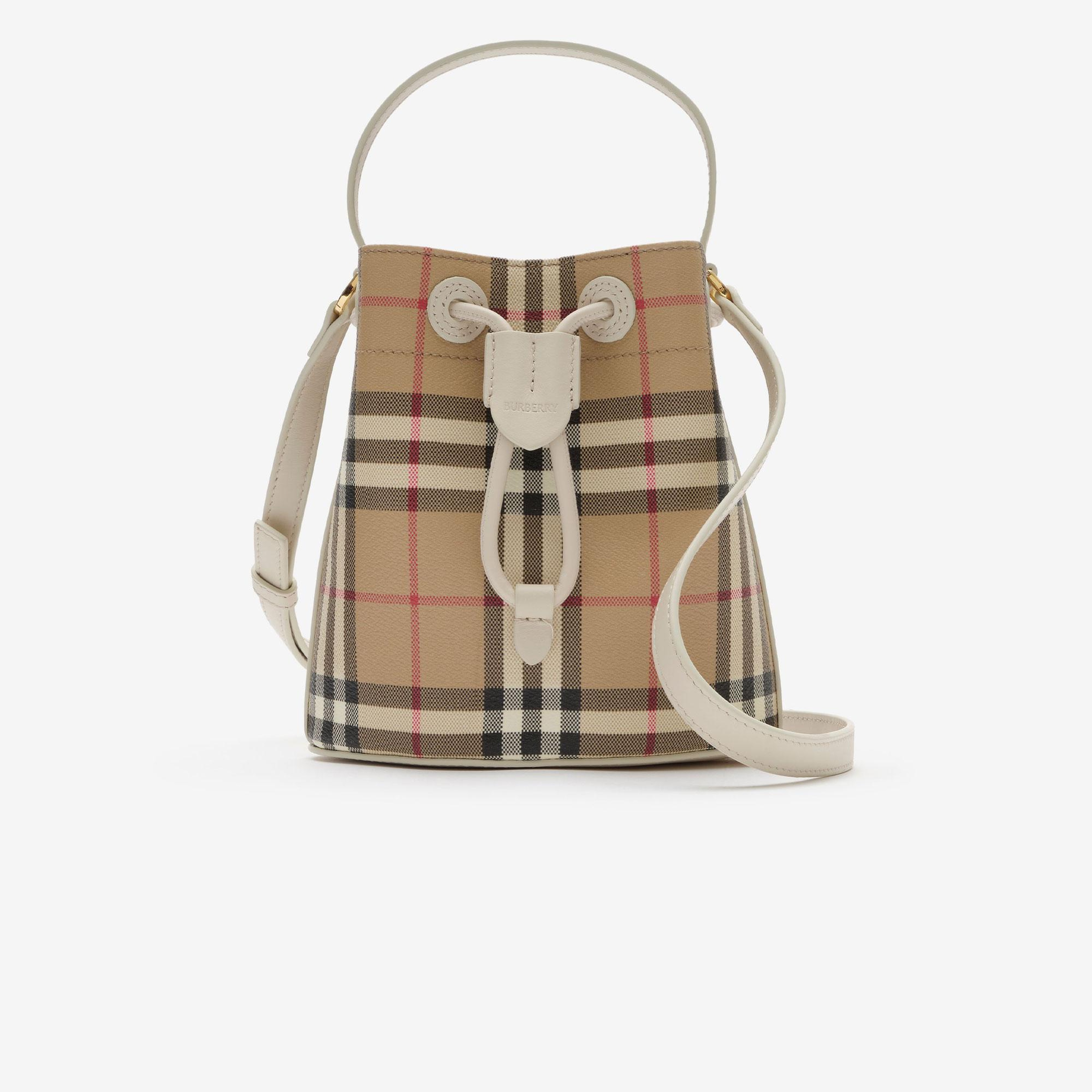 Burberry Mini Check Kadın Bej Postacı Çantası