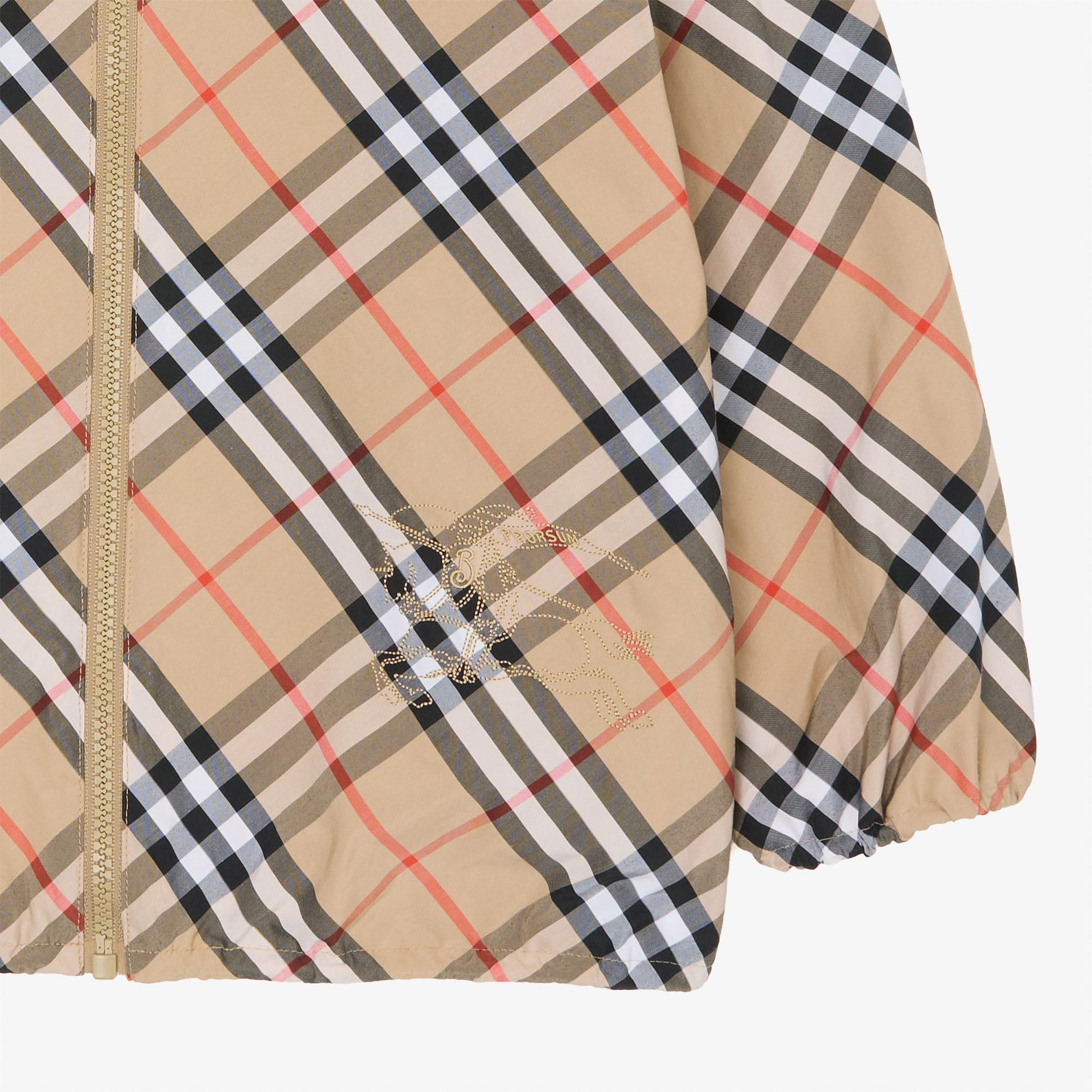 Burberry Reversible Check Pamuk Karışımlı Çocuk Bej Ceket