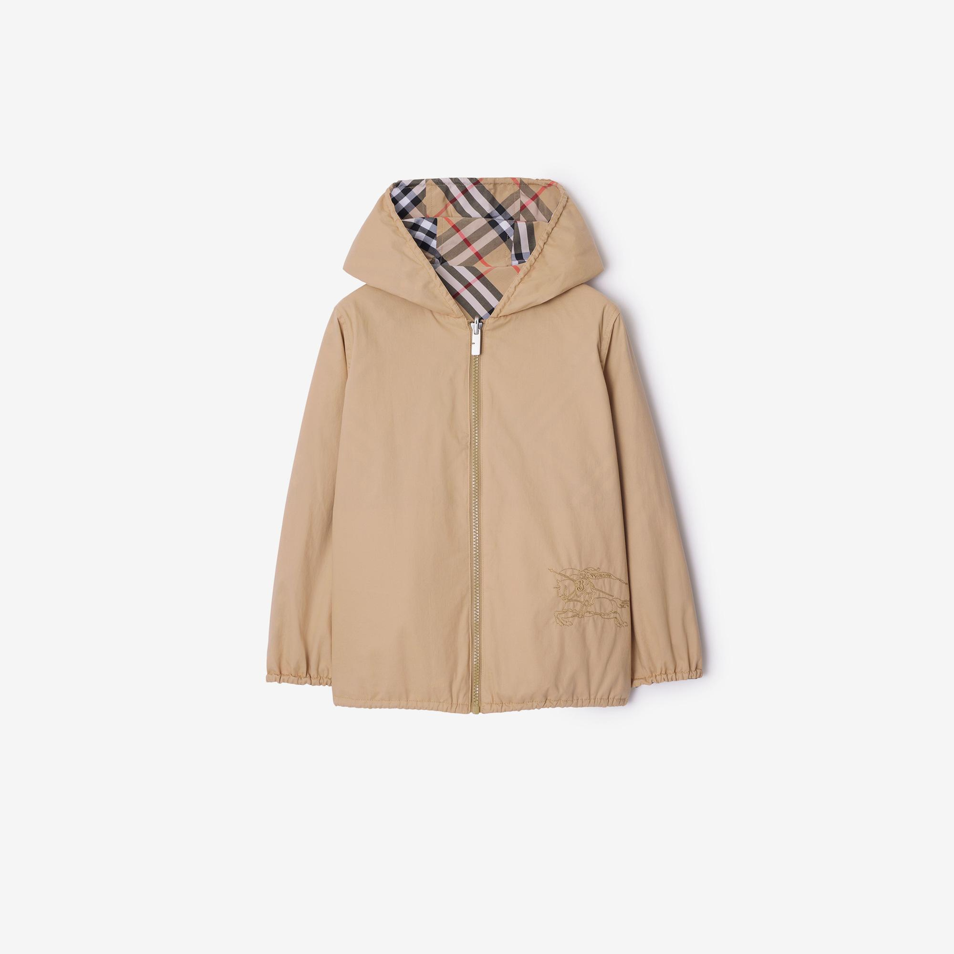 Burberry Reversible Check Pamuk Karışımlı Çocuk Bej Ceket