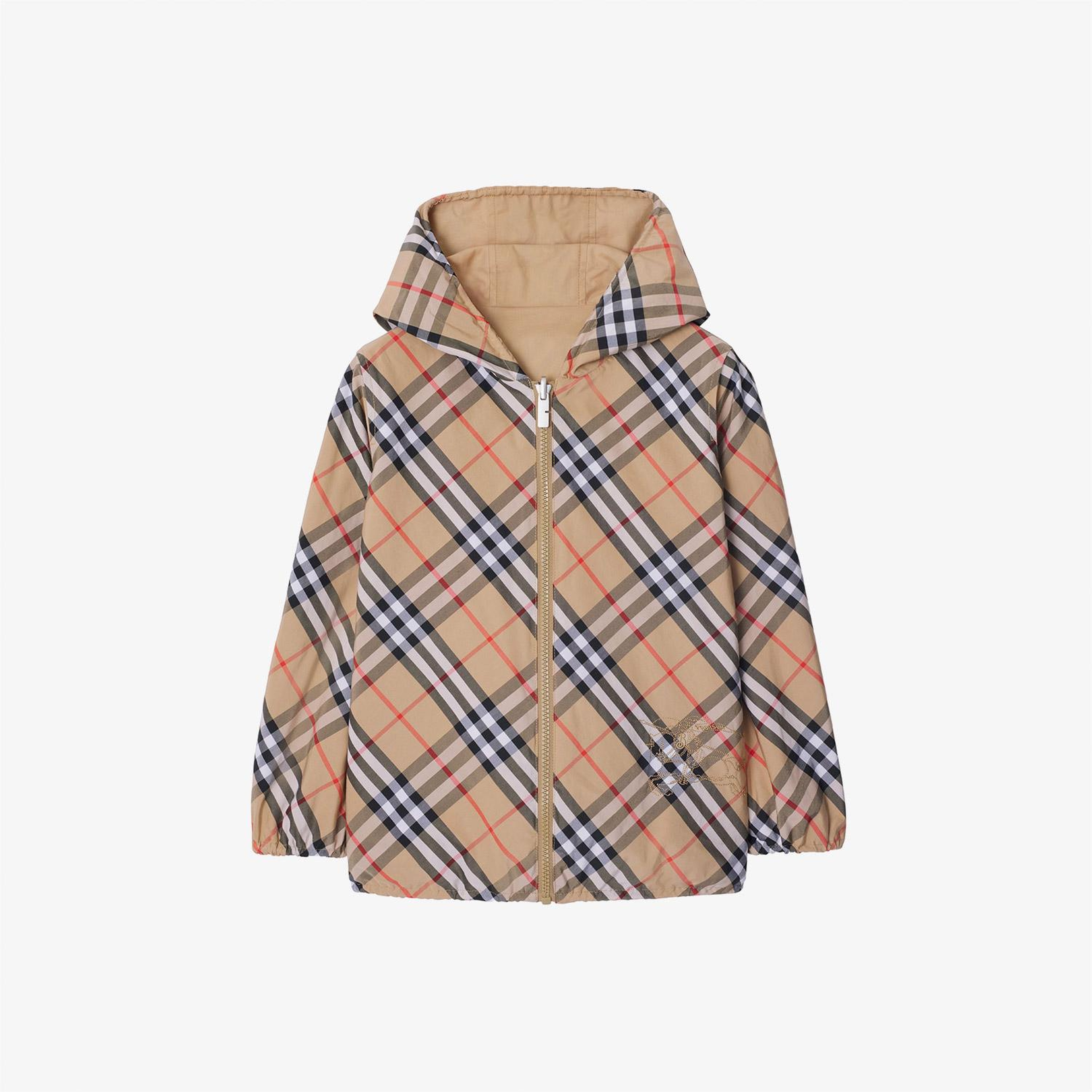 Burberry Reversible Check Pamuk Karışımlı Çocuk Bej Ceket
