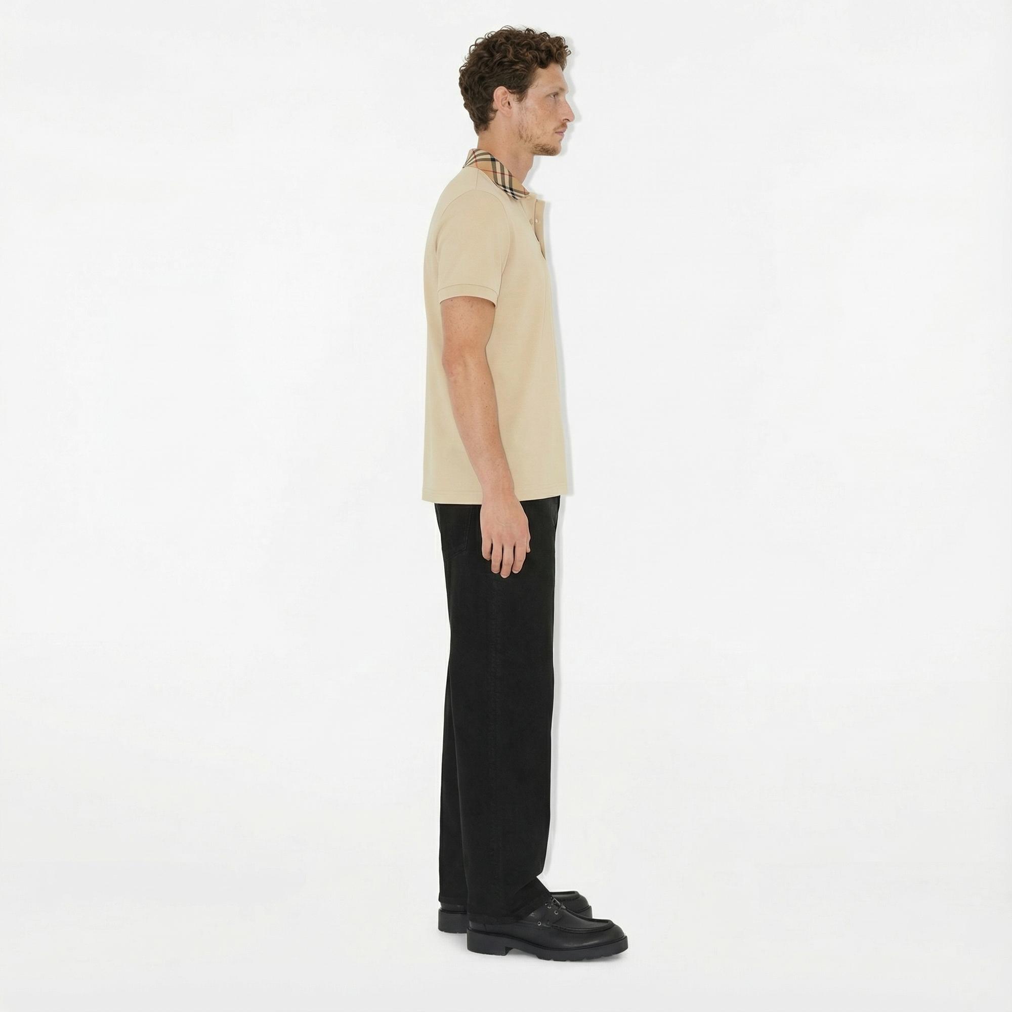 Burberry For Cotton Erkek Krem Polo