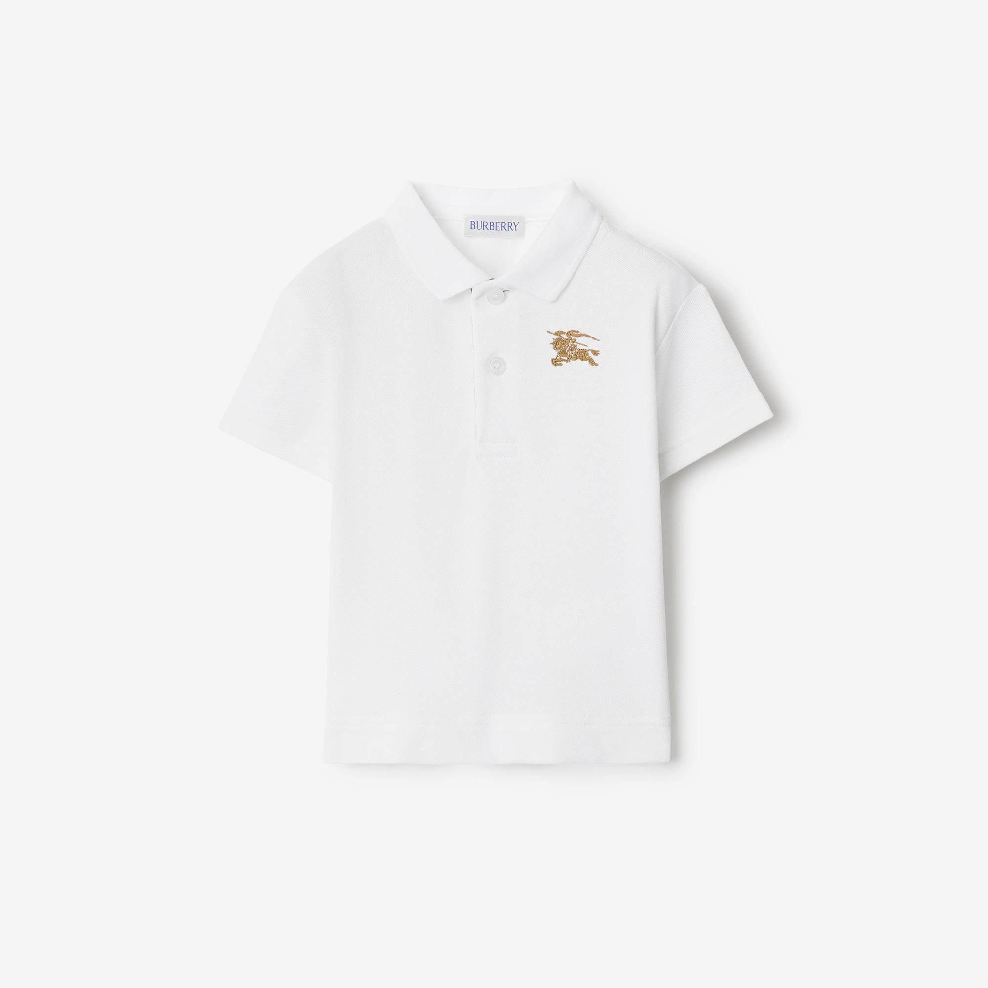 Burberry Johane Cotton Çocuk Beyaz Polo