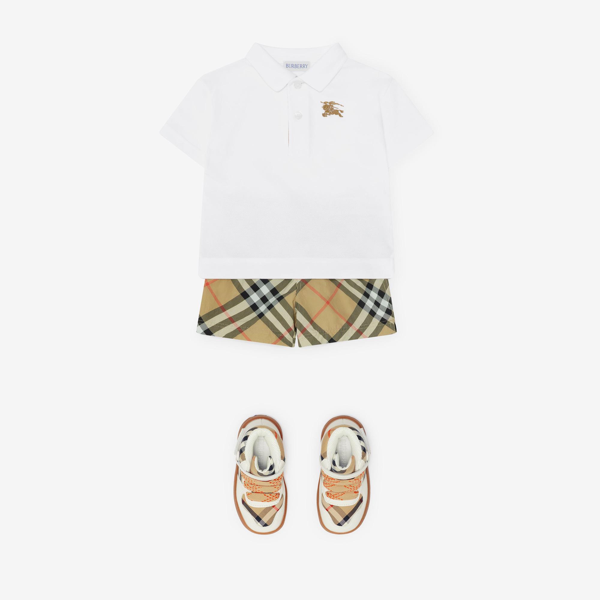 Burberry Johane Cotton Çocuk Beyaz Polo