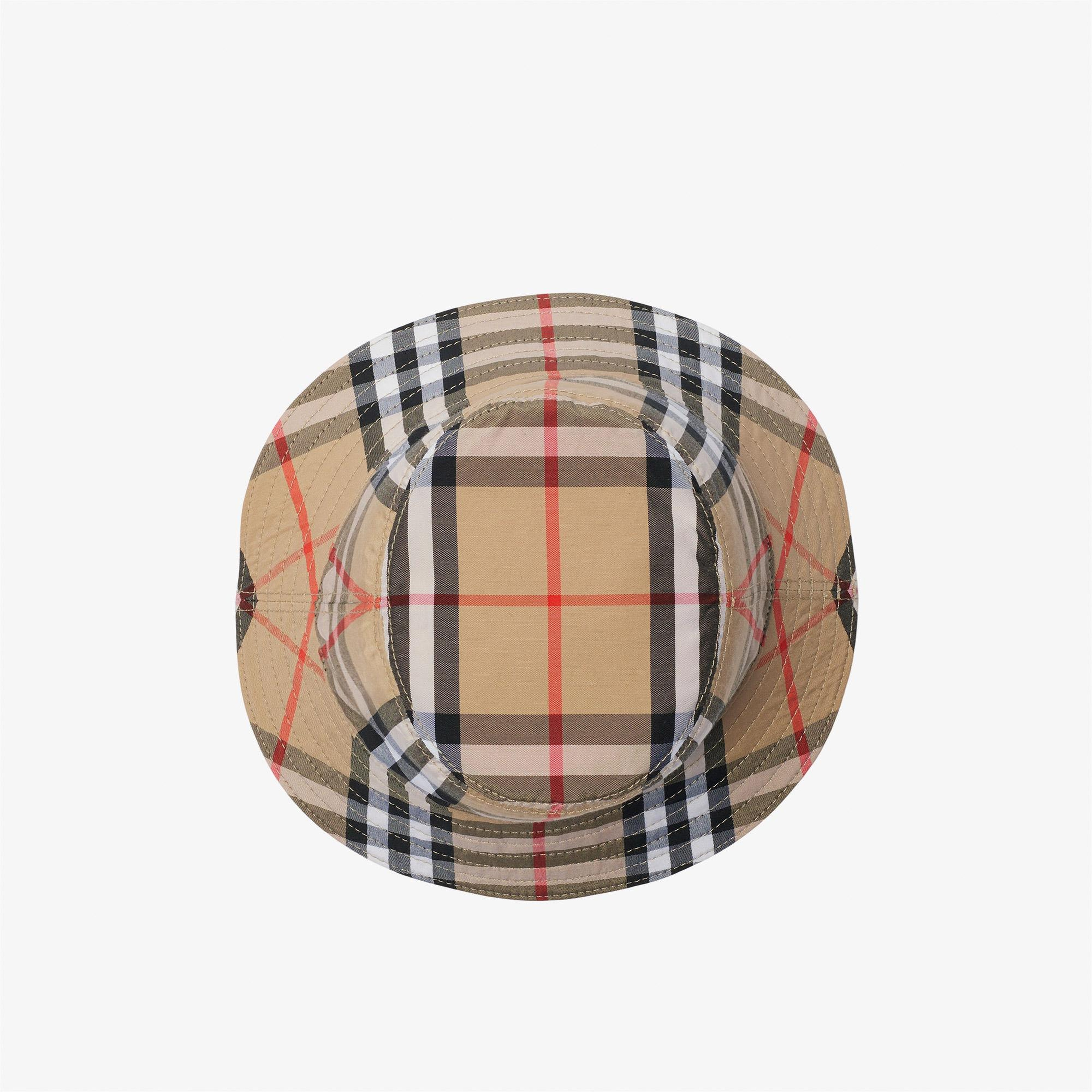 Burberry Reversible Pamuklu Bucket Çocuk Bej Şapka