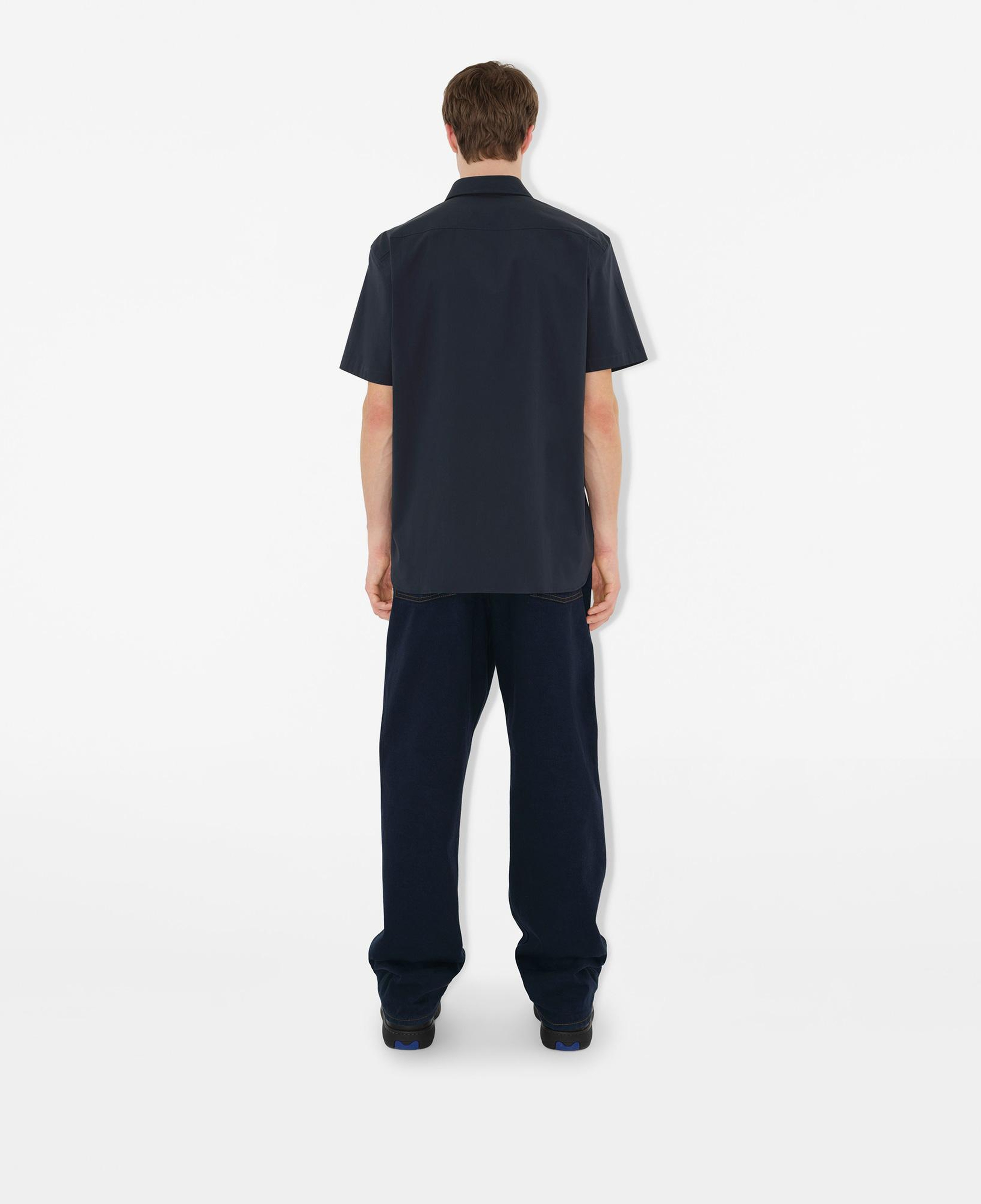 Burberry Stretch Pamuklu Erkek Lacivert Gömlek