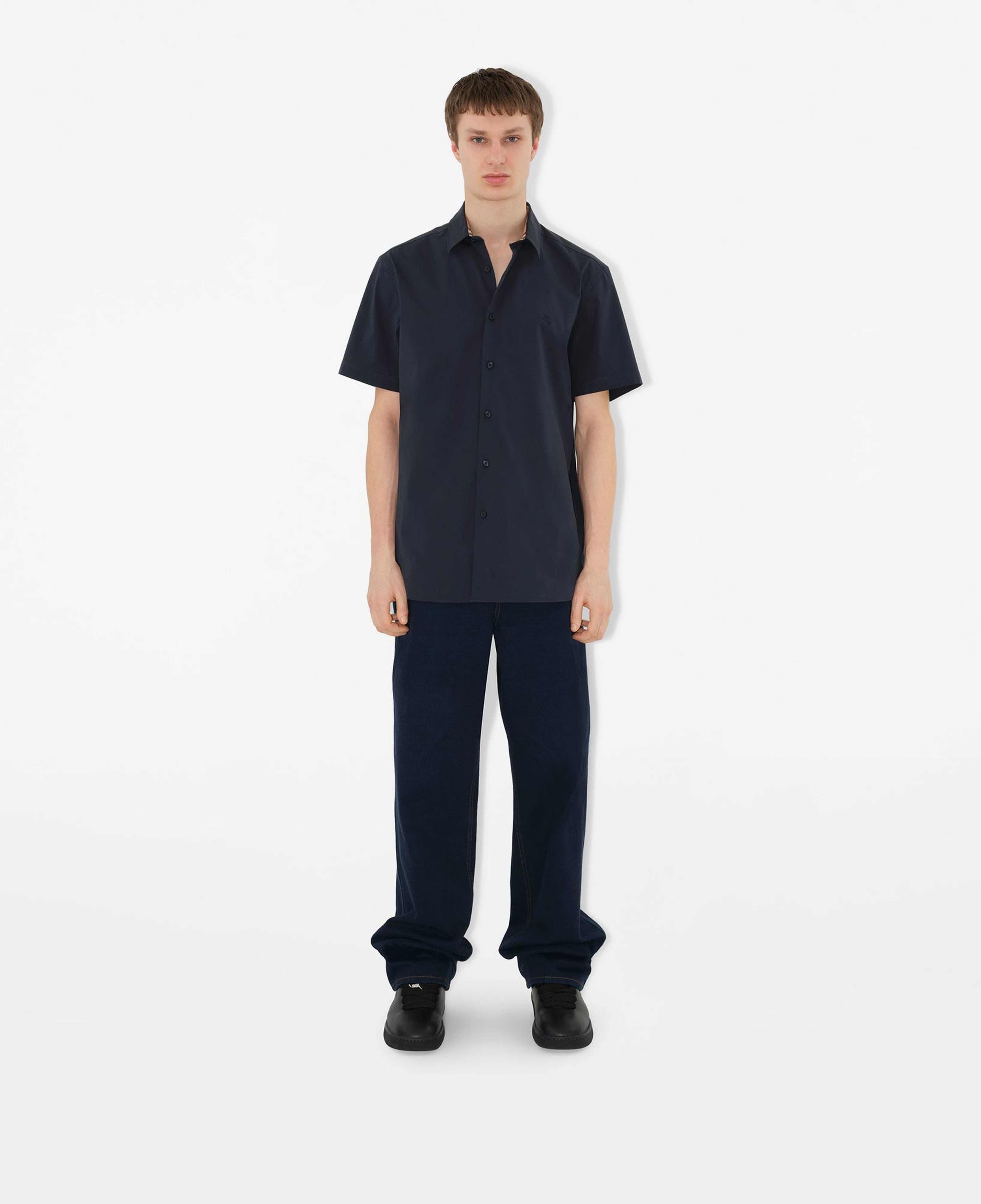 Burberry Stretch Pamuklu Erkek Lacivert Gömlek