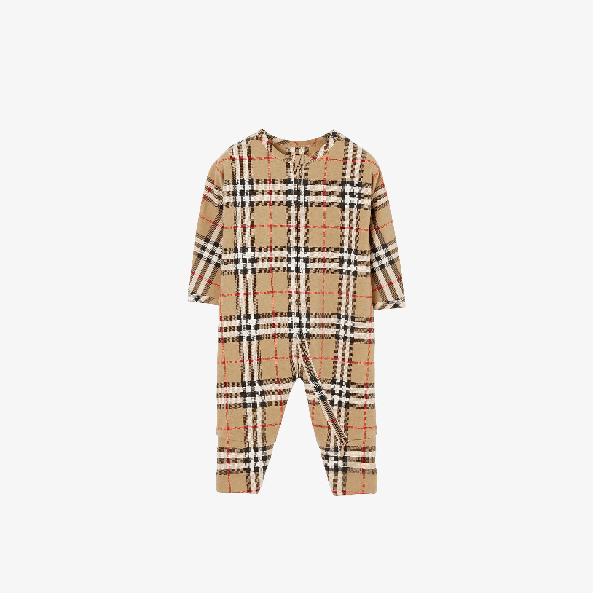 Burberry Claude Cotton Two-Piece Çocuk Bej Bebek Takımı