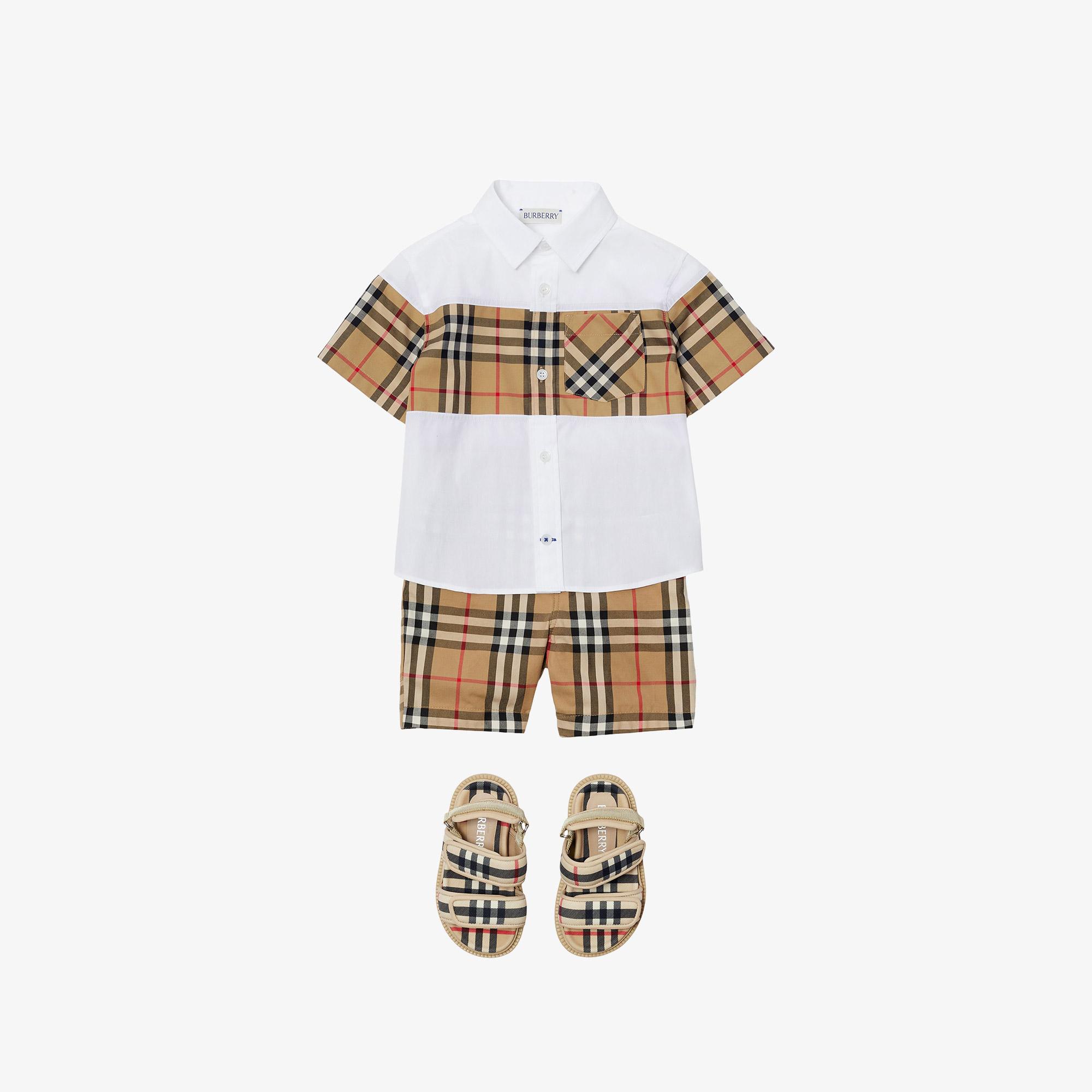 Burberry Check Pamuk Çocuk Bej Şort