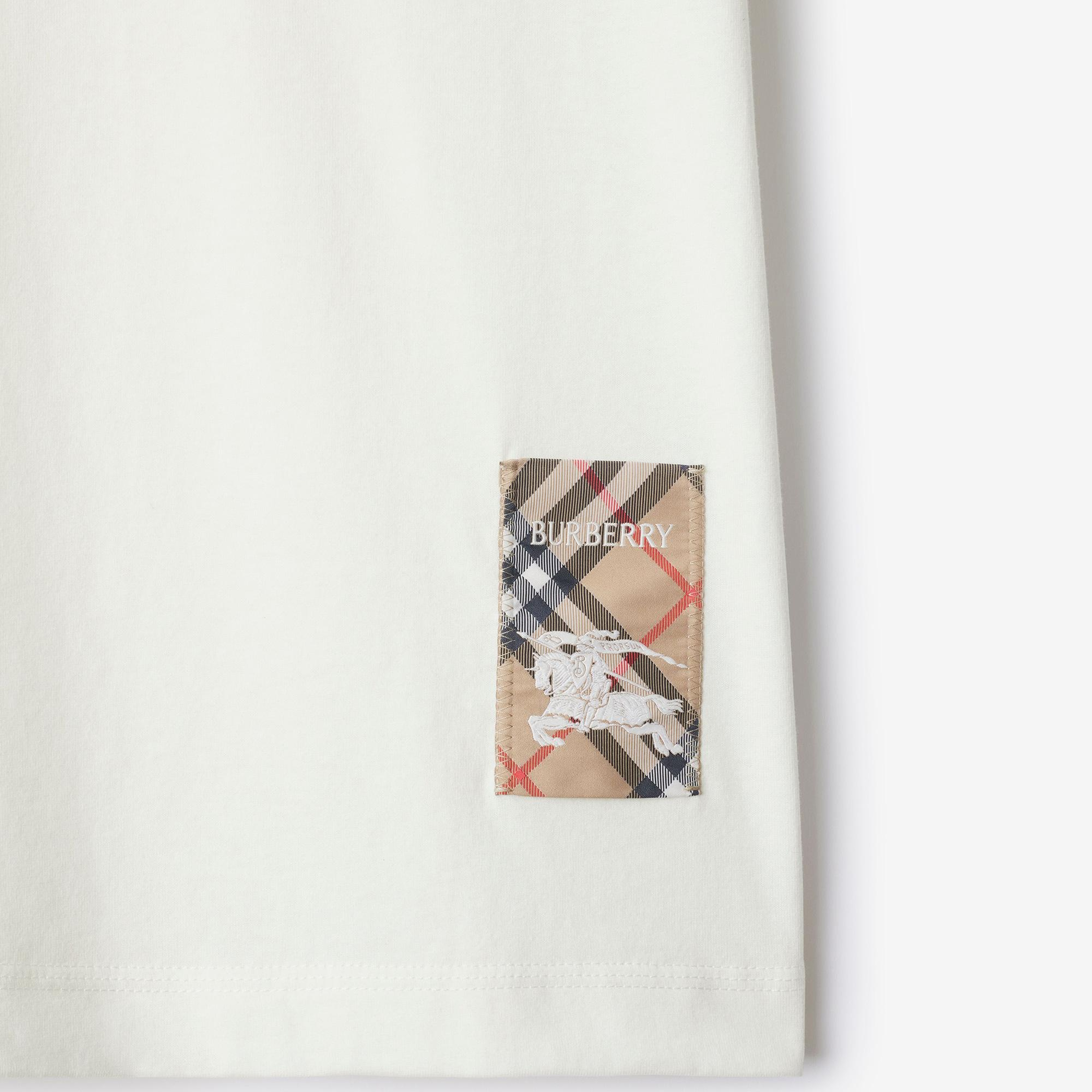 Burberry For Label Cotton Erkek Beyaz T-Shirt