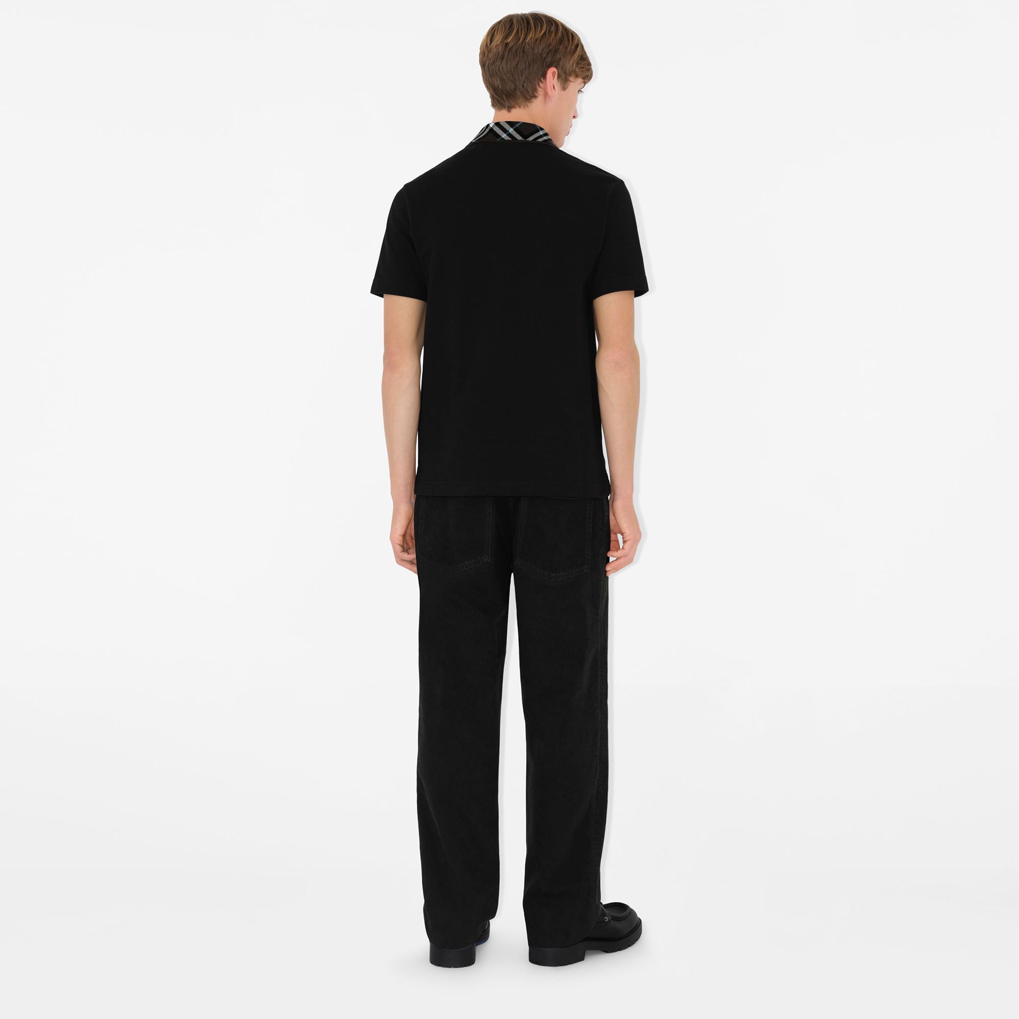 Burberry For Cotton Erkek Siyah Polo