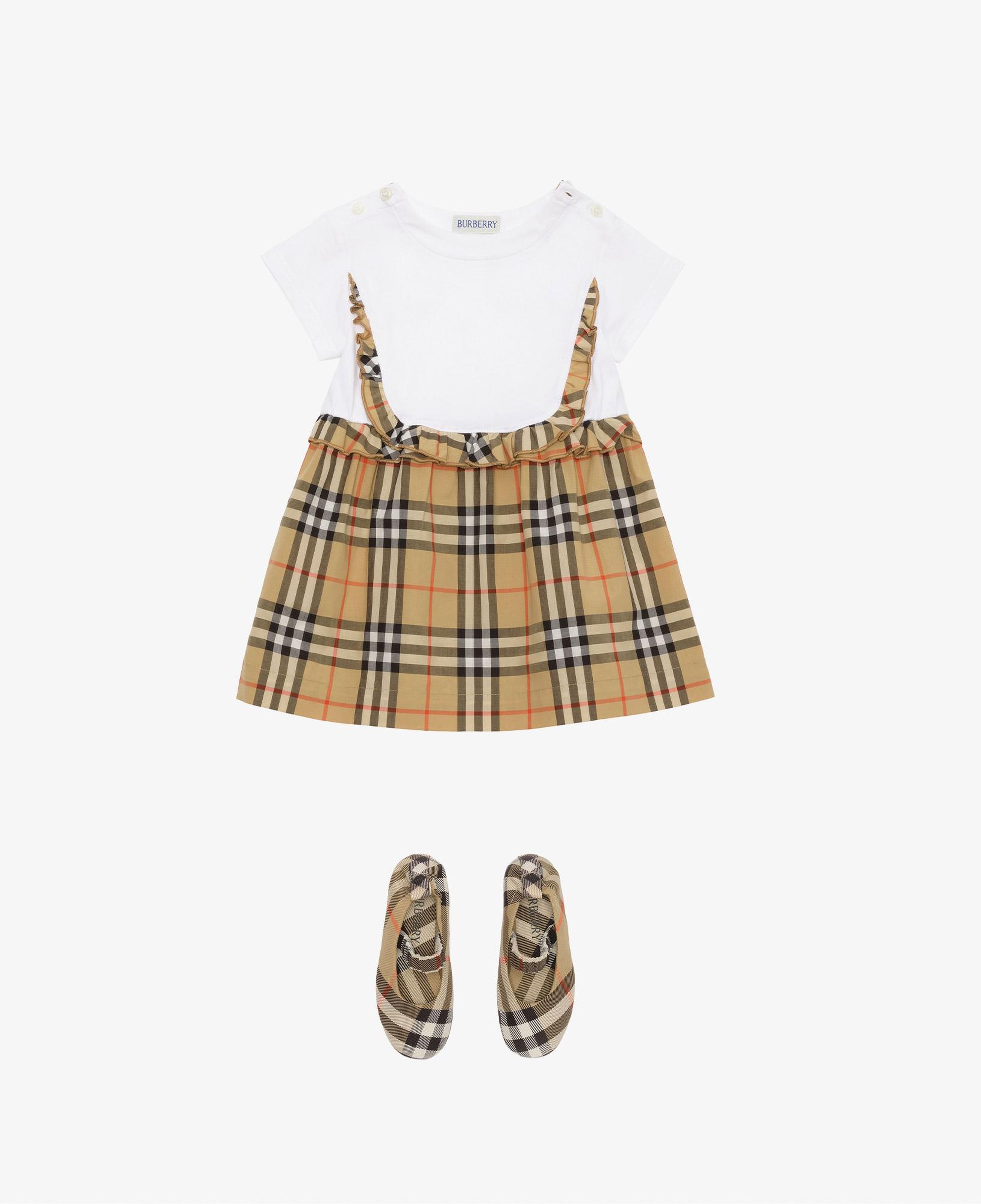 Burberry Rhonda Frıll Çocuk Beyaz Elbise