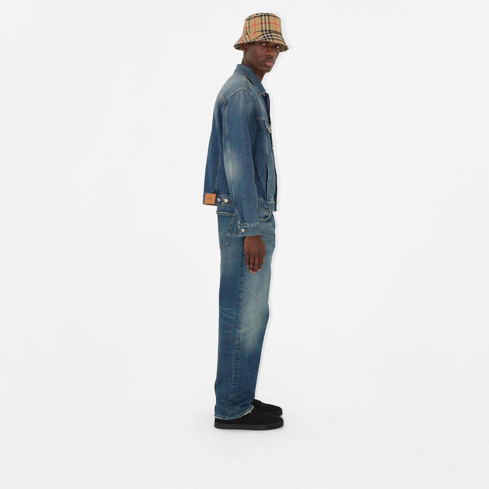 Burberry Check Pamuklu Bucket Unisex Bej Şapka