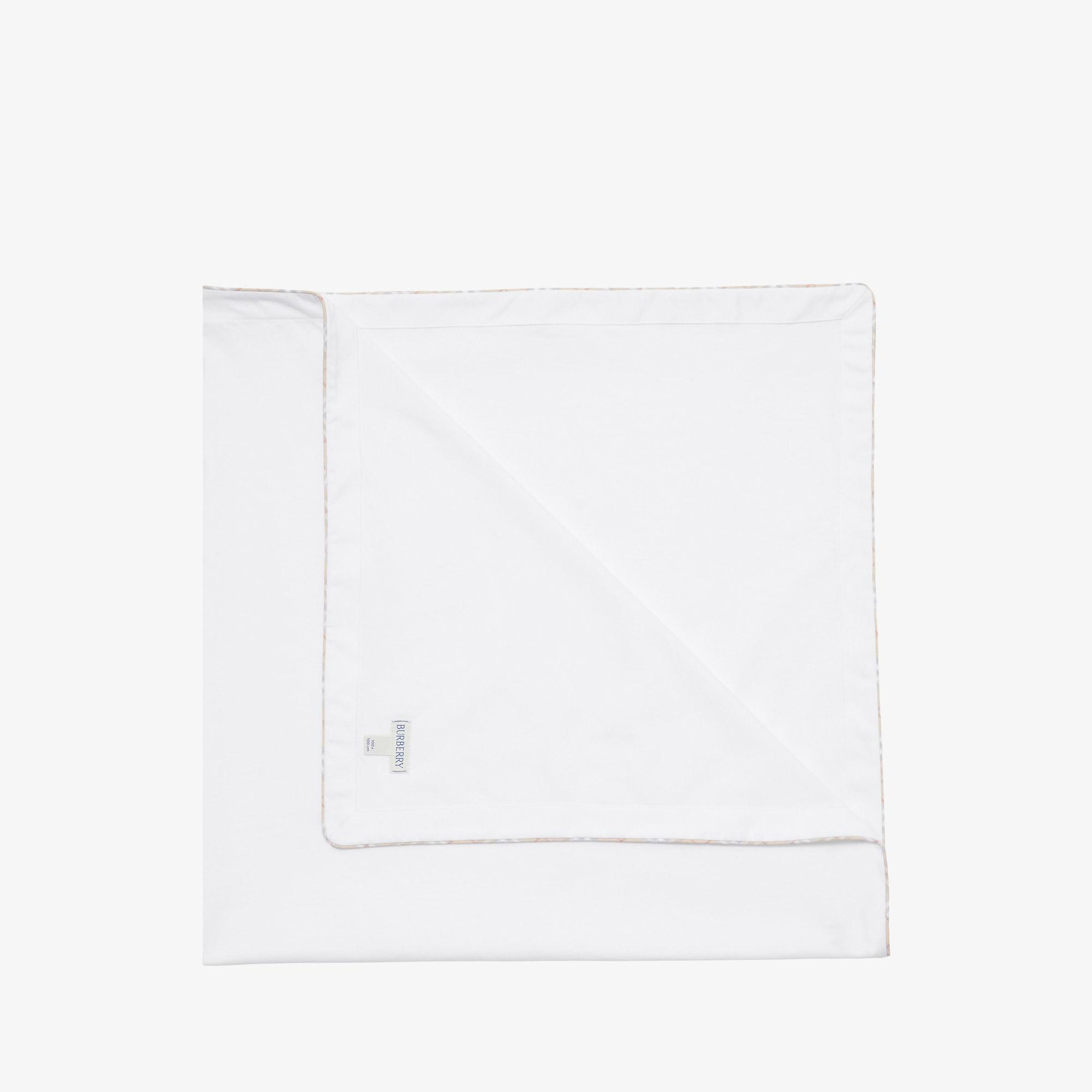 Burberry Check Pamuklu Çocuk Beyaz Battaniye