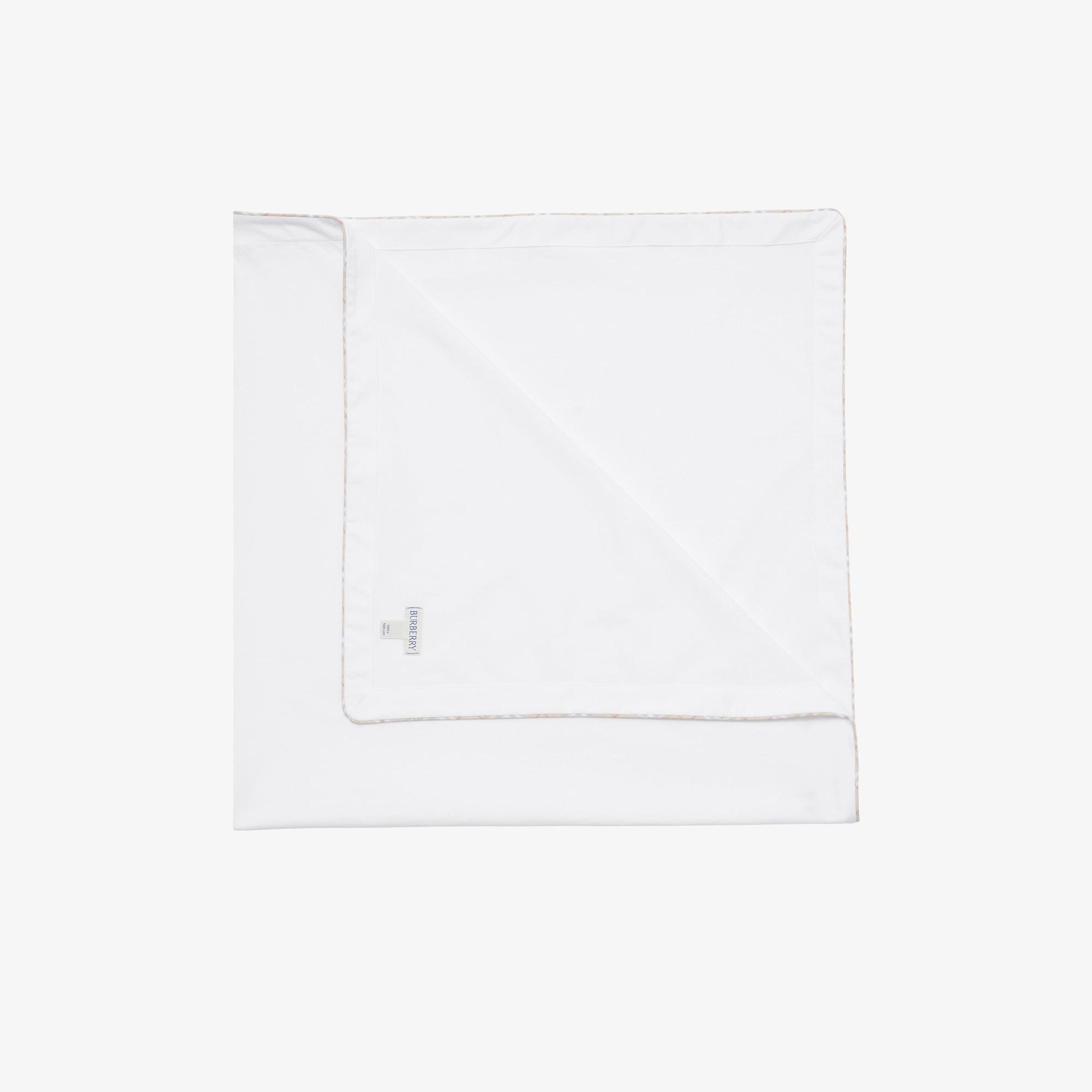 Burberry Check Pamuklu Çocuk Beyaz Battaniye